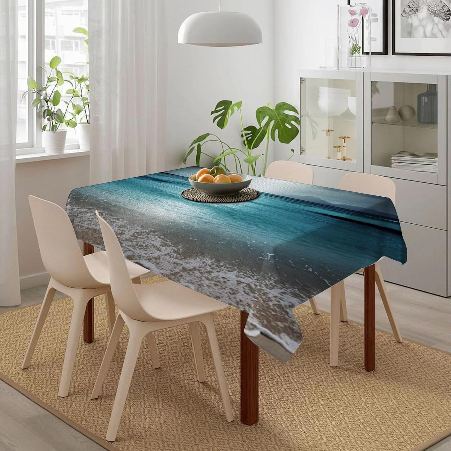 Tischdecke Outdoor Meer Tischdecken Abwaschbar 3D Meer Tischtuch Wasserdicht Wetterfest für Party Biertisch, 140x300 cm Q.P1980