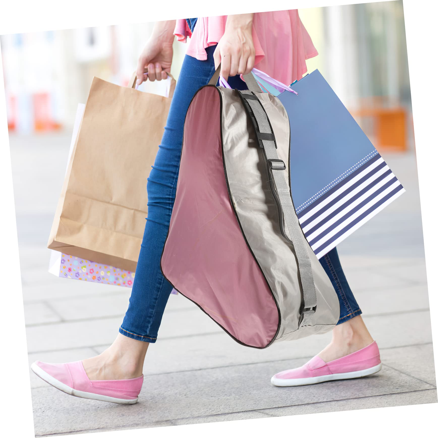 Bolsa para Patines de Hielo Rosa para Niños Tela de Malla Resistente y Asas de Transporte Fuertes, Fácil de Usar para Patinaje sobre Hielo y Actividades al Aire Libre