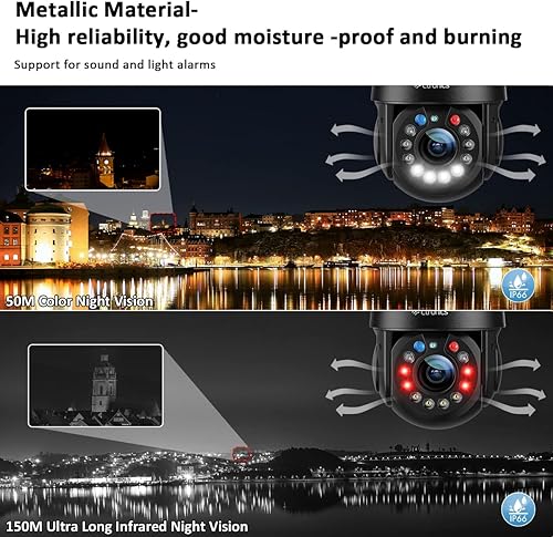 Miniatura 5 de Ctronics Cámara de seguridad metálica con zoom óptico de 5MP 30X WiFi 2.45Ghz al aire libre con crucero automático y zoom, cámaras de vigilancia de
