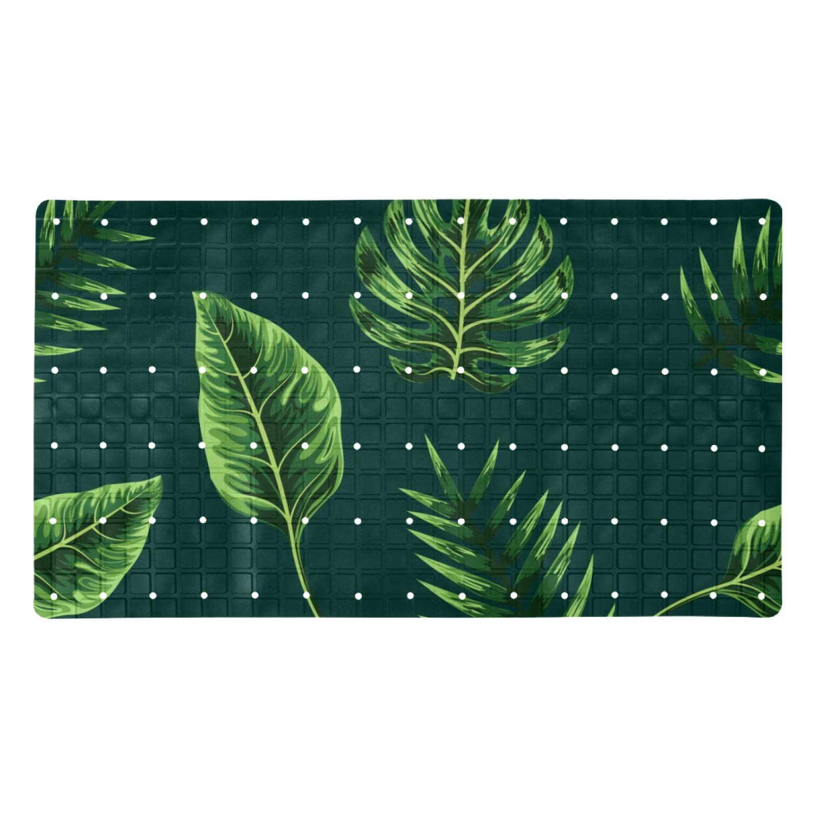 Tapis de bain antidérapant feuilles de palmier pour douche sécurisée