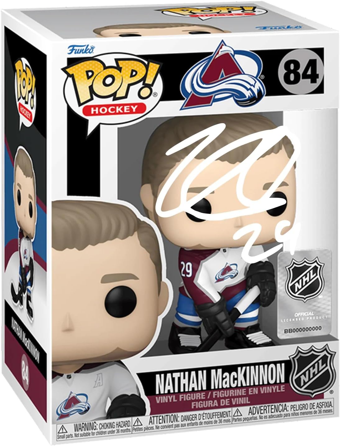 Nathan MacKinnon #84 Facsimile Signed Reprint Laser Autographed Funko POP! Hockey NHL: Colorado Avalanche Figurine with Protector Case Thumbnail