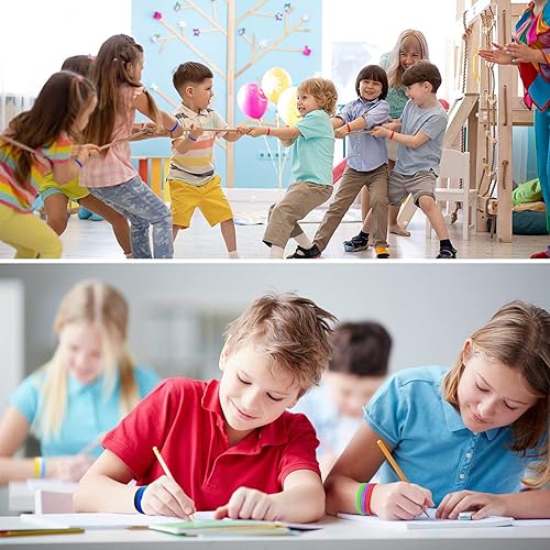 Miniatura 6 de Pulseras de silicona para niños, pulsera elástica de goma deportiva para decoraciones de fiesta, paquete de regalos, Caucho