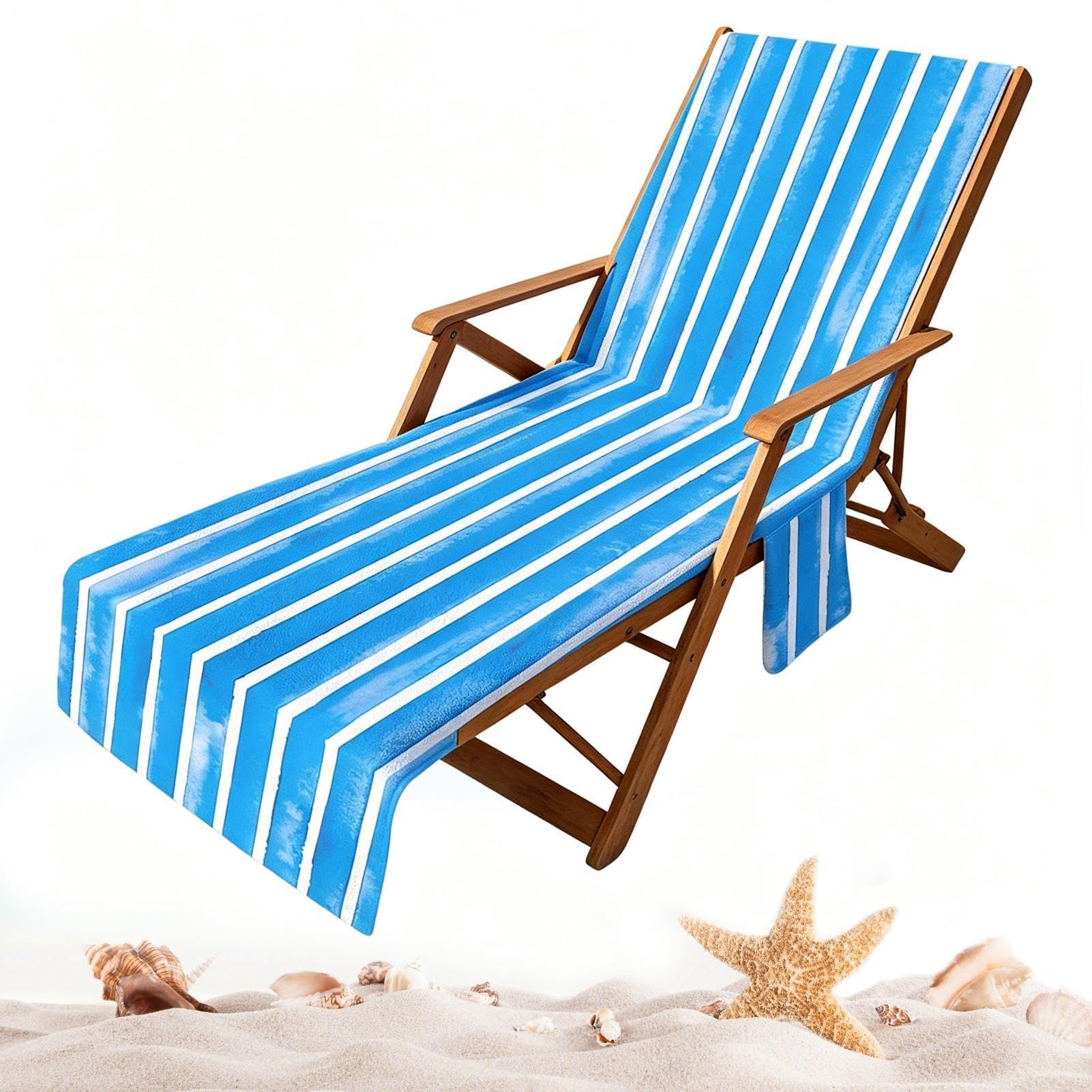 Serviette chaise longue séchage rapide et housse absorbante piscine
