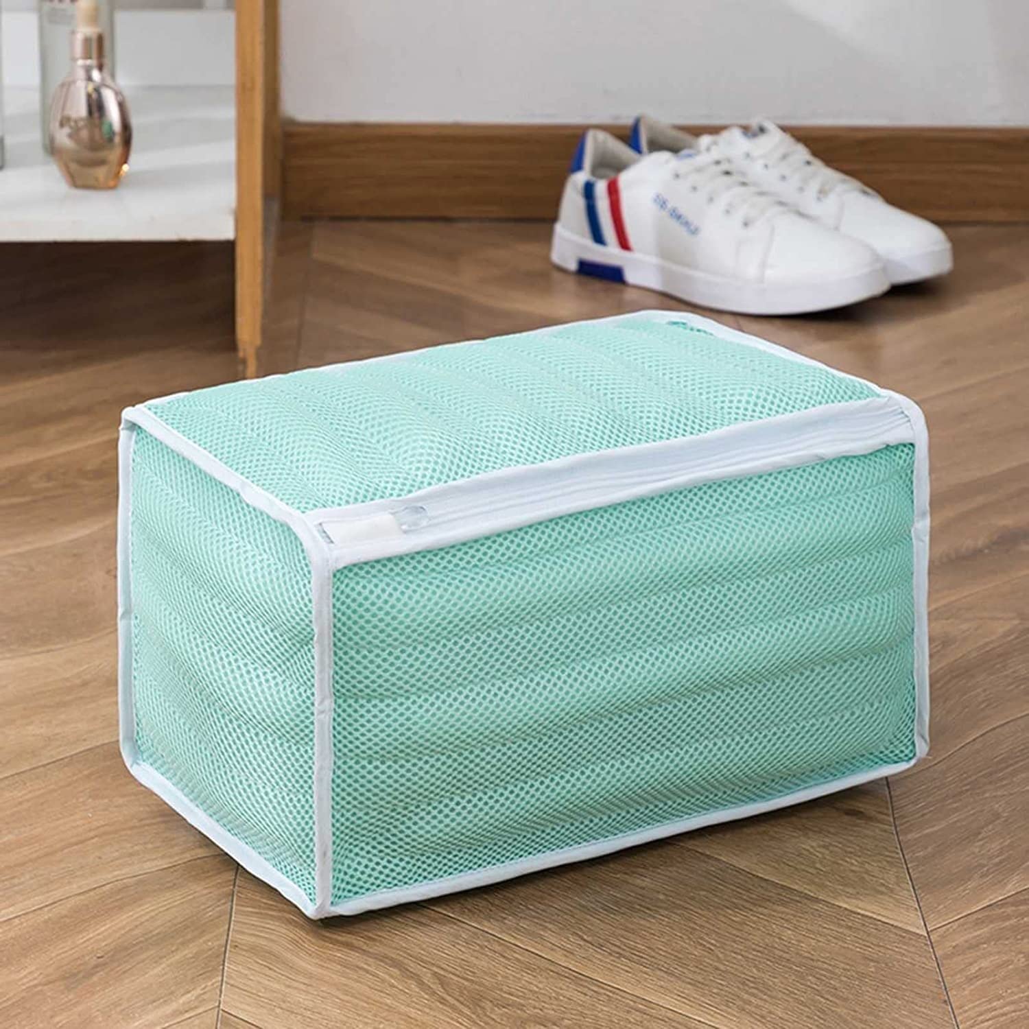 4 STÜCK Mehrzweck-Wäschenetzbeutel Strapazierfähiger Mesh-Wäschebeutel Für Schuhe Mit Reißverschluss Waschbeutel Mit Hohem Schutz Für Sneaker Flache Schuhe Lagerung & Reisen ( Color : Green )