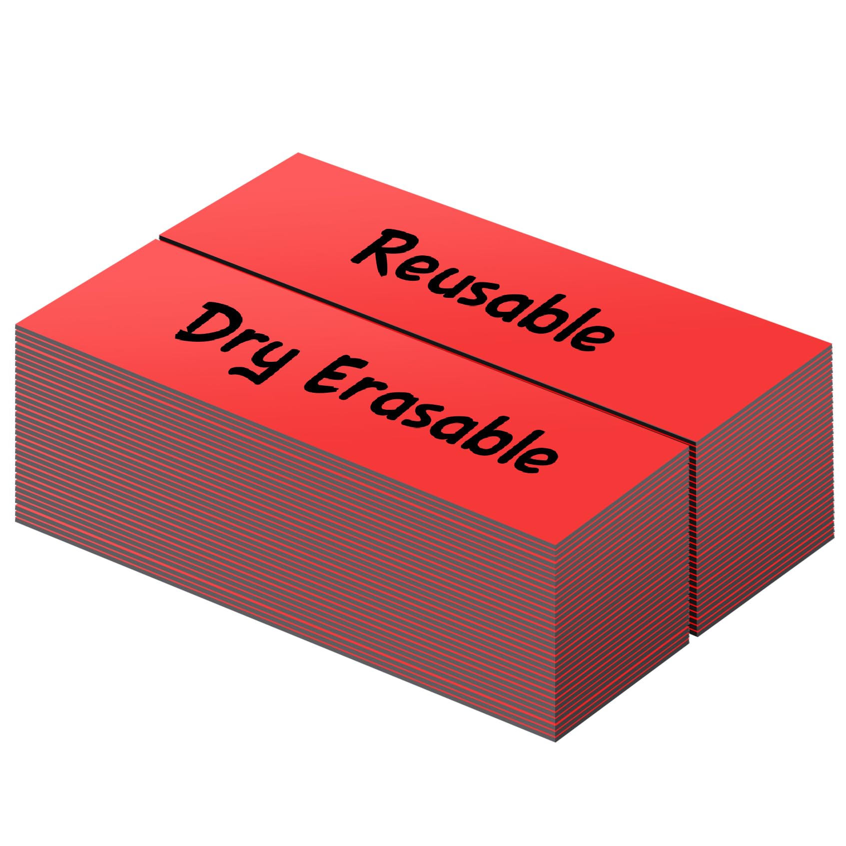 LLPT Dry Erase Magnetic Labels 1" x 3" 50 Packs Blank Writable Magnet Stickers Reusable for Refrigerator Shelf Whiteboard Toolbox Craft and Other