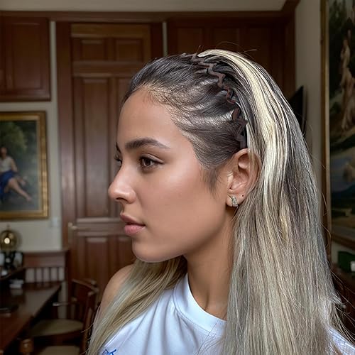 Miniatura 3 de Diademas en zig zag para mujeres y hombres, diadema ondulada de plástico antideslizante con peine de dientes, diademas clásicas de los años 90,