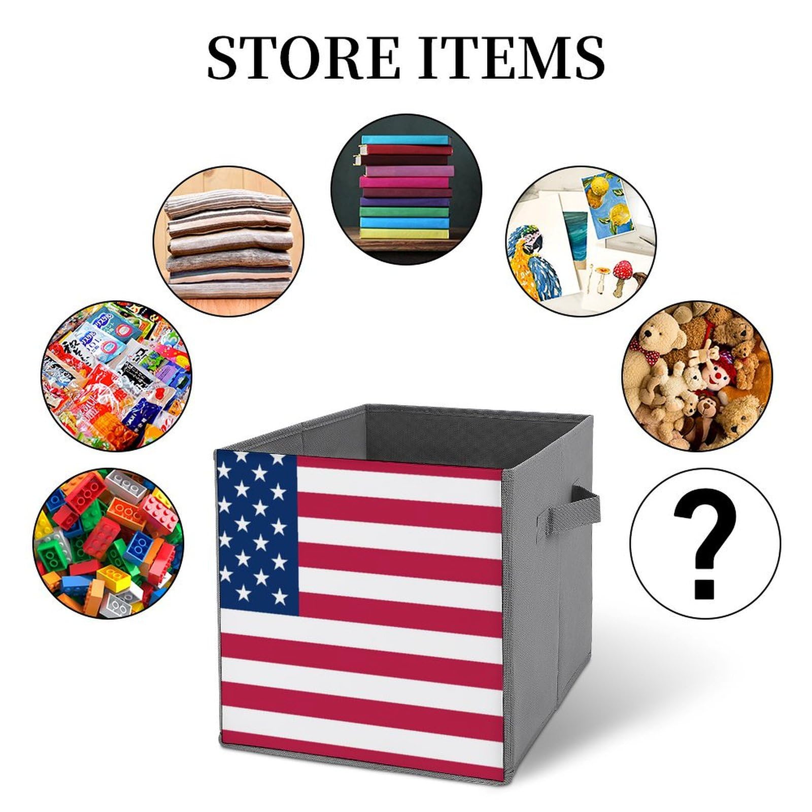 【1/11限定お値引き】アメリカンカントリー星条旗柄　折りたたみ式収納バスケット アメリカン折りたたみバスケット | 収納ボックス・ランドリー