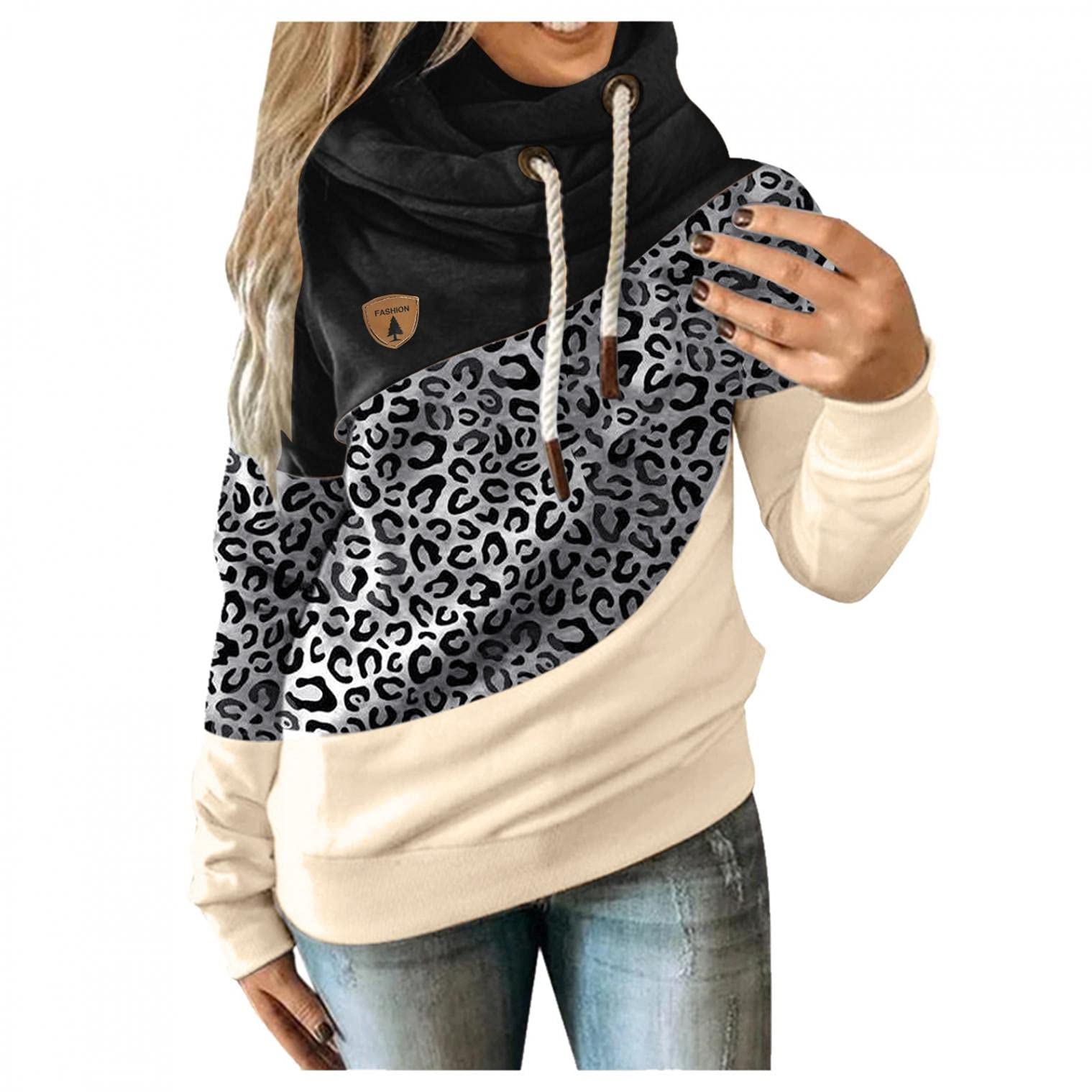 Sweatshirt for Women Pullover Womens Fuzzy Casual Loose Sweatshirt Hooded with Pockets Outerwear S-XXL