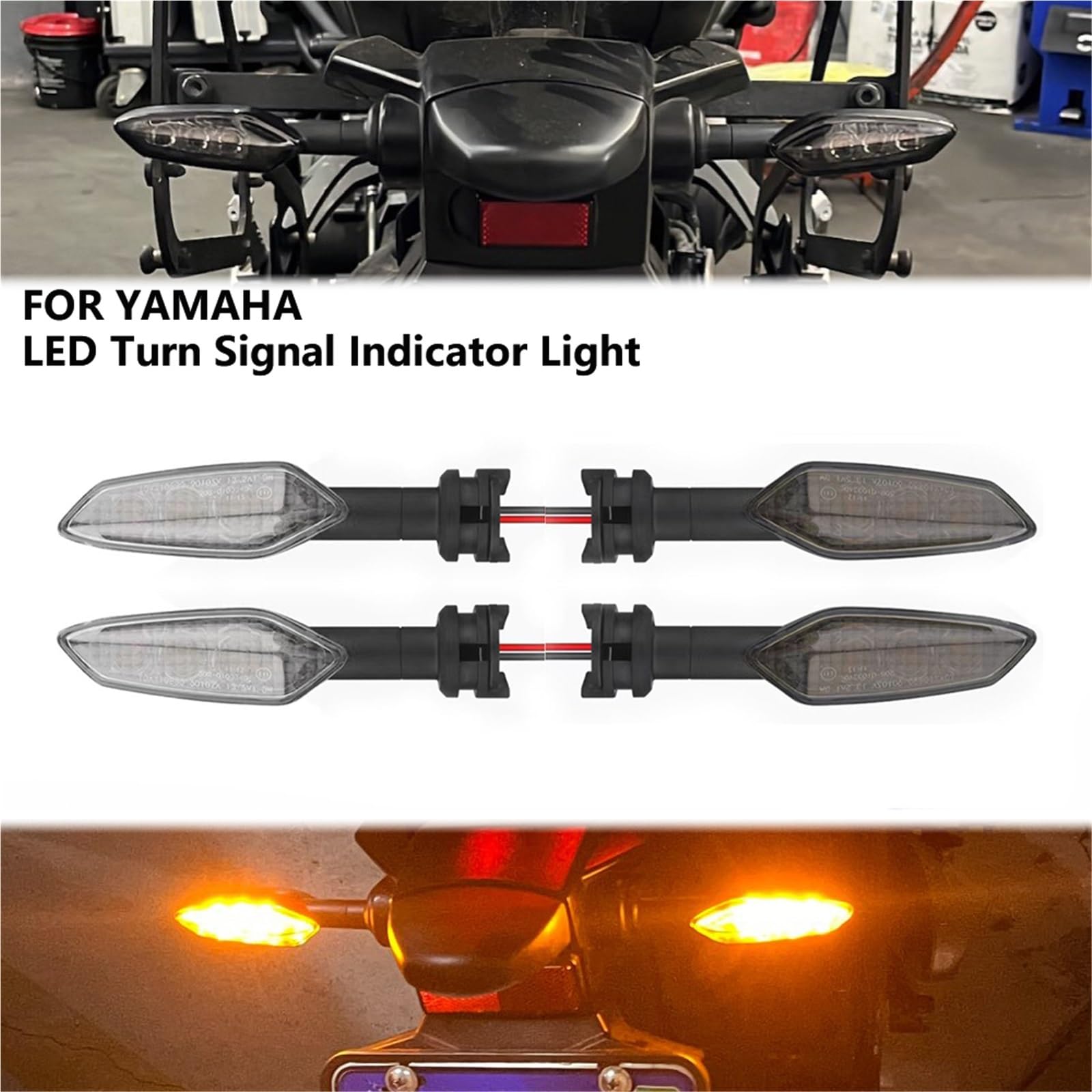 lampą halogenową Kierunkowskaz LED motocyklowy kierunkowskaz lampa pasuje do YAMAHA MT07 MT09 MT-07 MT-09 TRACER FZ-09 akcesoria(4pcs Smoke)