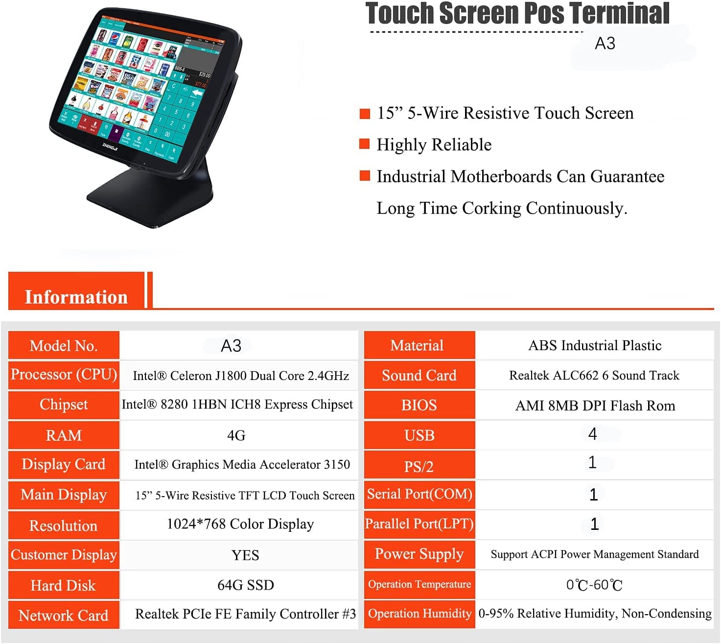 All in One POS System Cash Register for Small Business,Retailer