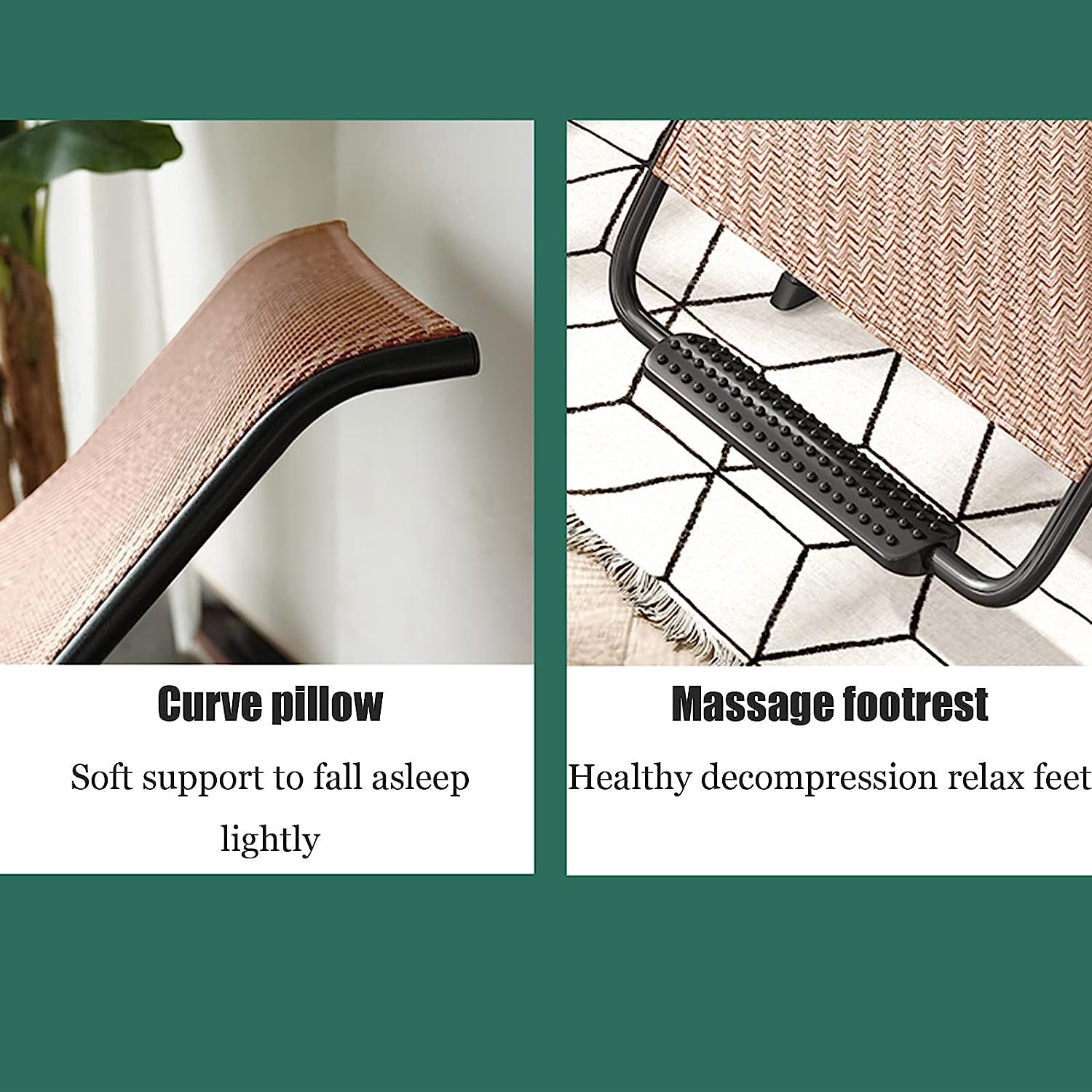 Lettino Prendisole Pieghevole Sedia Reclinabile in Vimini per Esterni con Poggiapiedi Massaggiante, Chaise Longue Regolabile in Rattan con Tavolino Sdraio Giardino