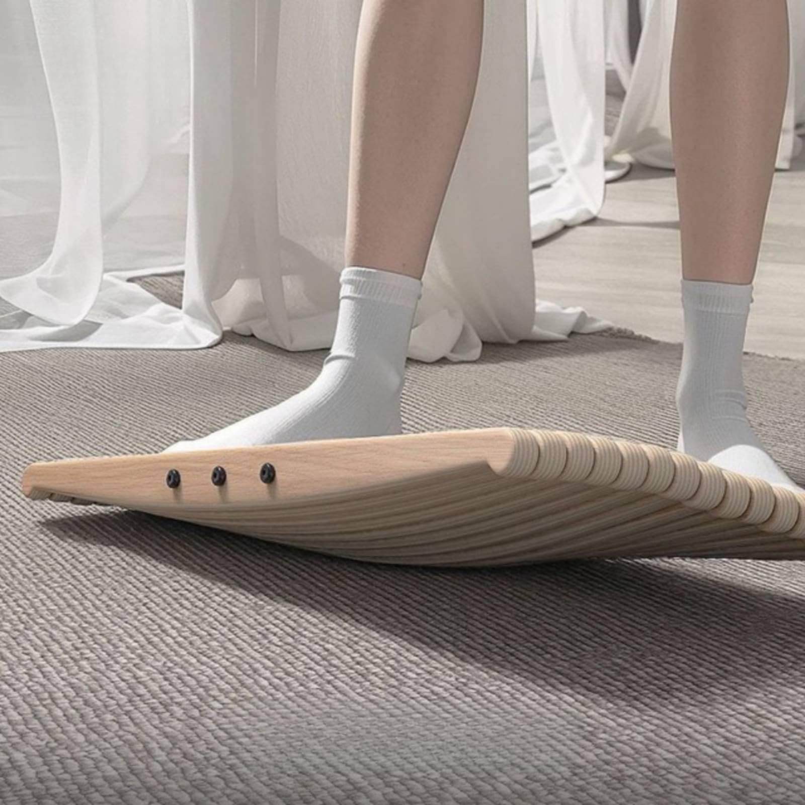 Fußmassagebrett Balance Board Wackelbrett Trainingsbrett mit Strukturierter Oberfläche zur Anregung der Fußsohle Und Aktivierung der Körpermitte für Schreibtischarbeit Kurze Trainingspausen