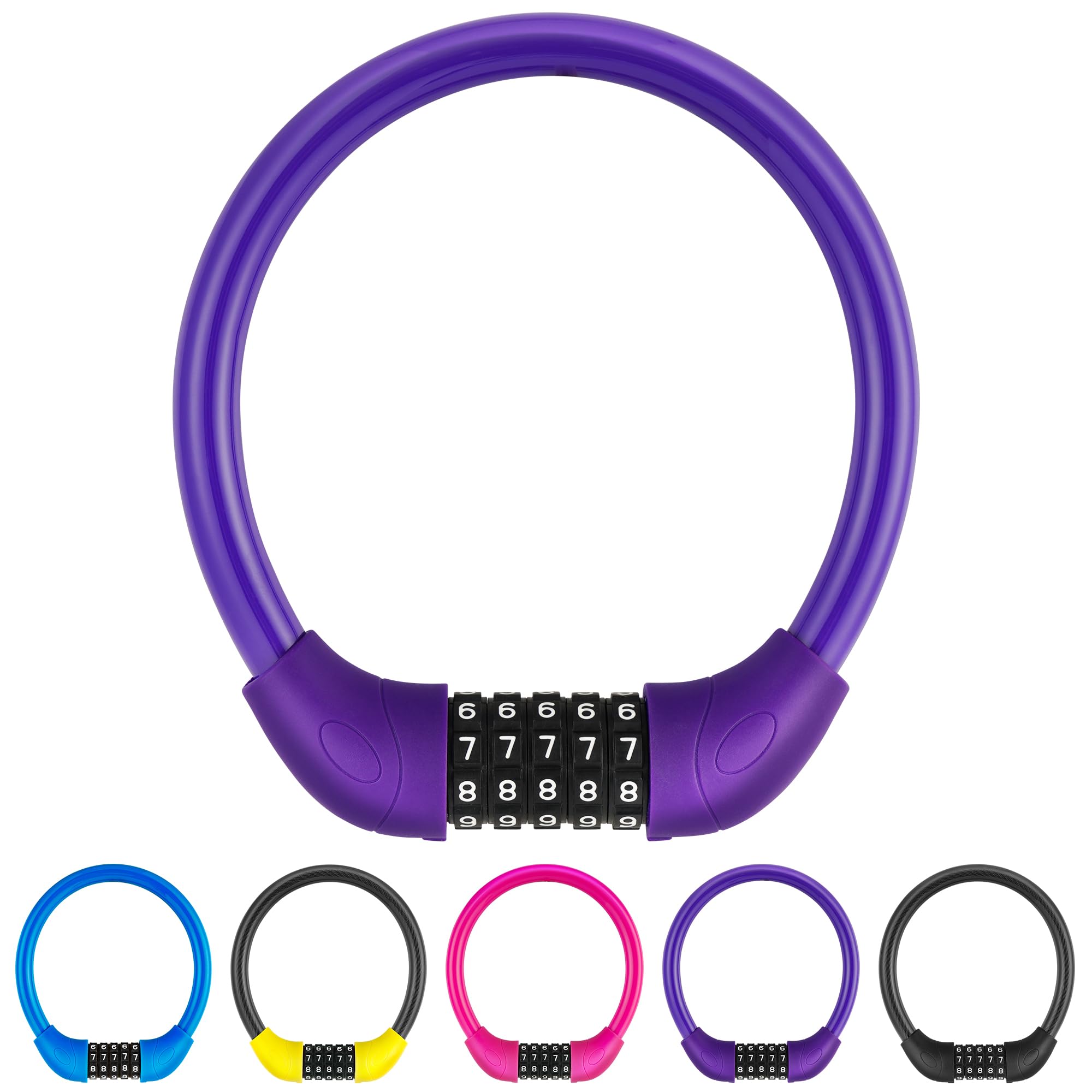 GOLDPOOL Fahrradschloss Kinder, Violett Fahrradschloss mit Z