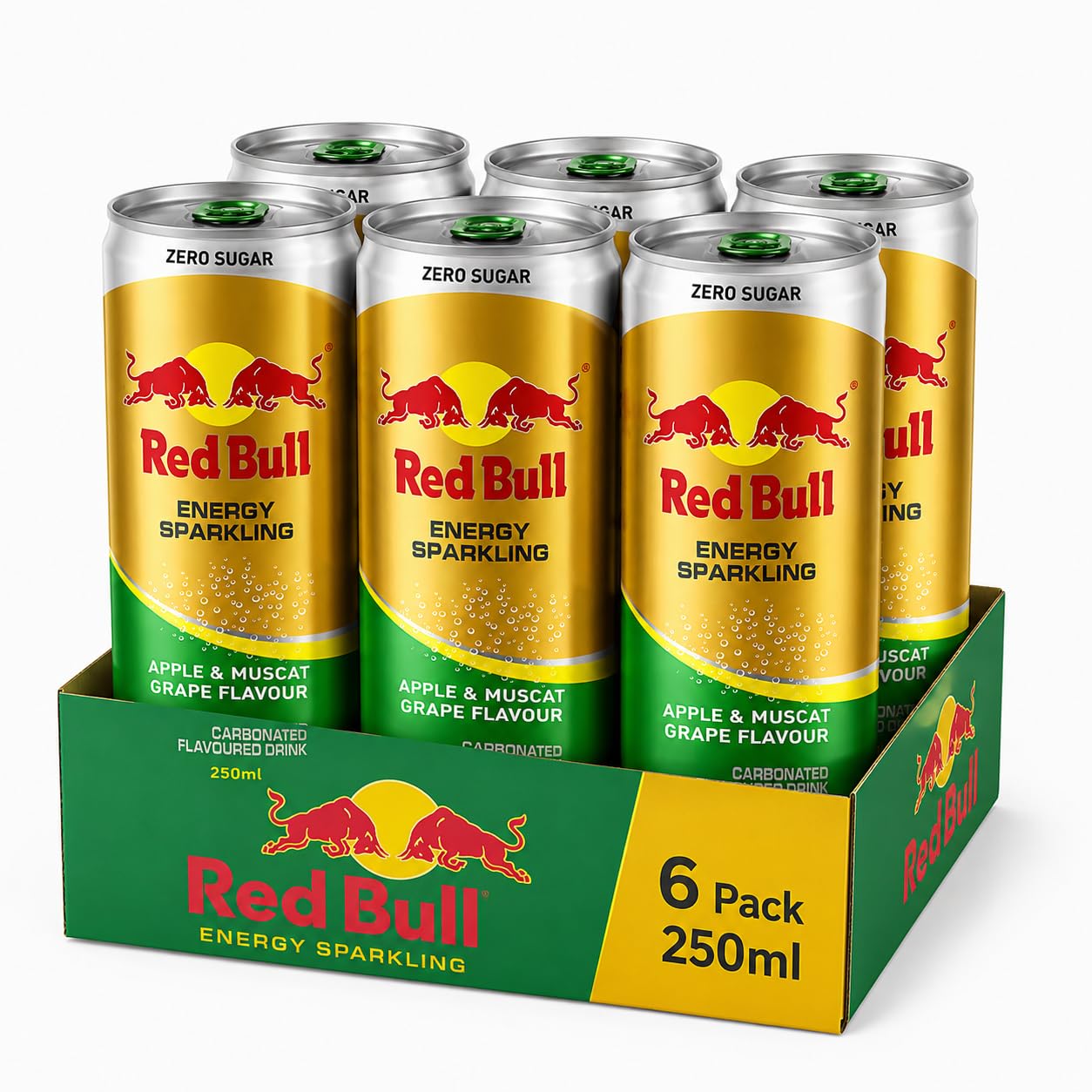 RED BULL - Zero Sugar Apple & Muscat Grape Flavour Soda Energy Drink Sparkling (6 x 250ml) By COUGAR | Sparkling Citrus Tropical Energy Beverage with Natural Caffeine | Refreshing Functional Drink for Active Lifestyles – (Imported-THAILAND)-image-25