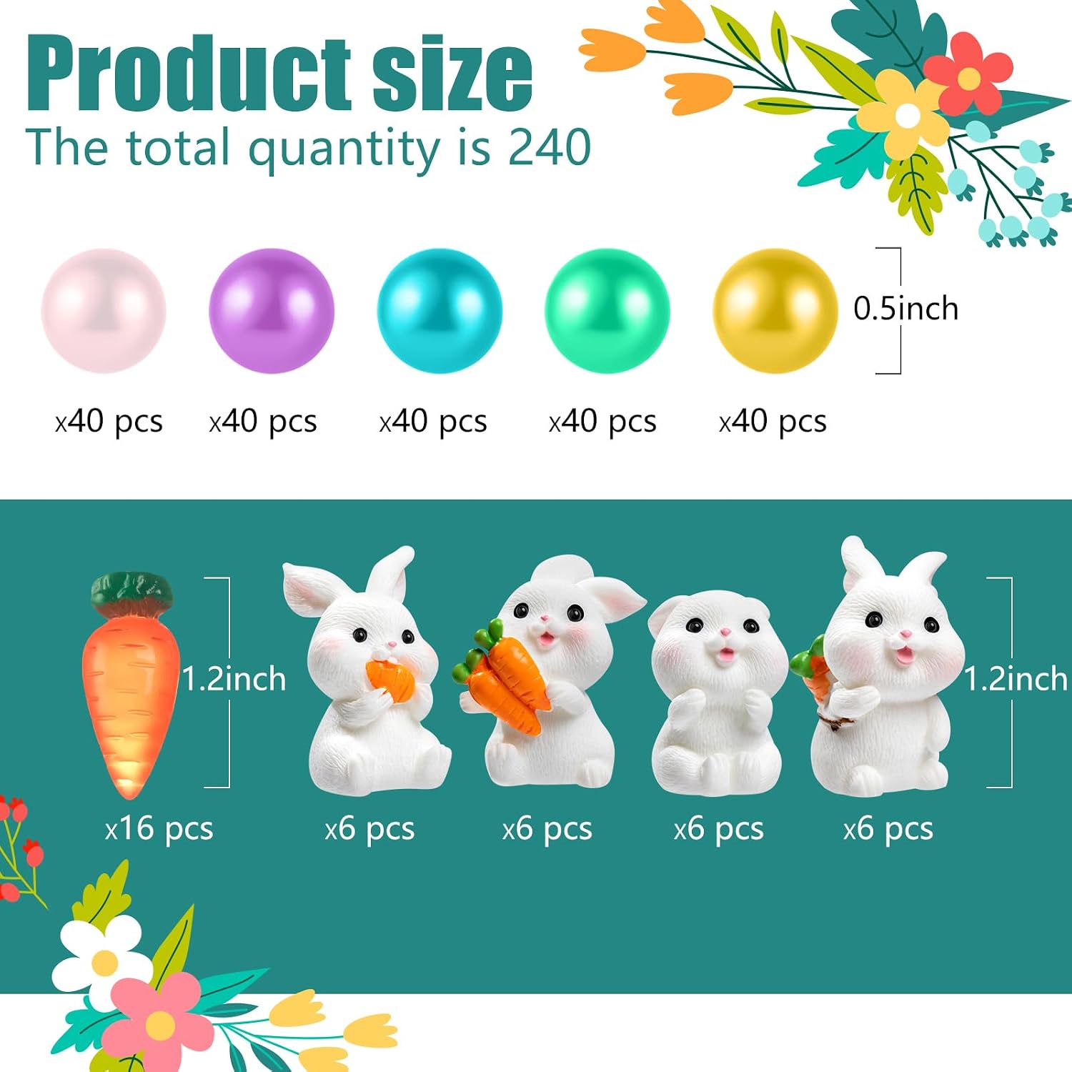 240Pcs Easter Vase Filler, Floating Beads for Vases Fillers Decor | Fake Beads Pearls, For Table Decorations Centerpieces