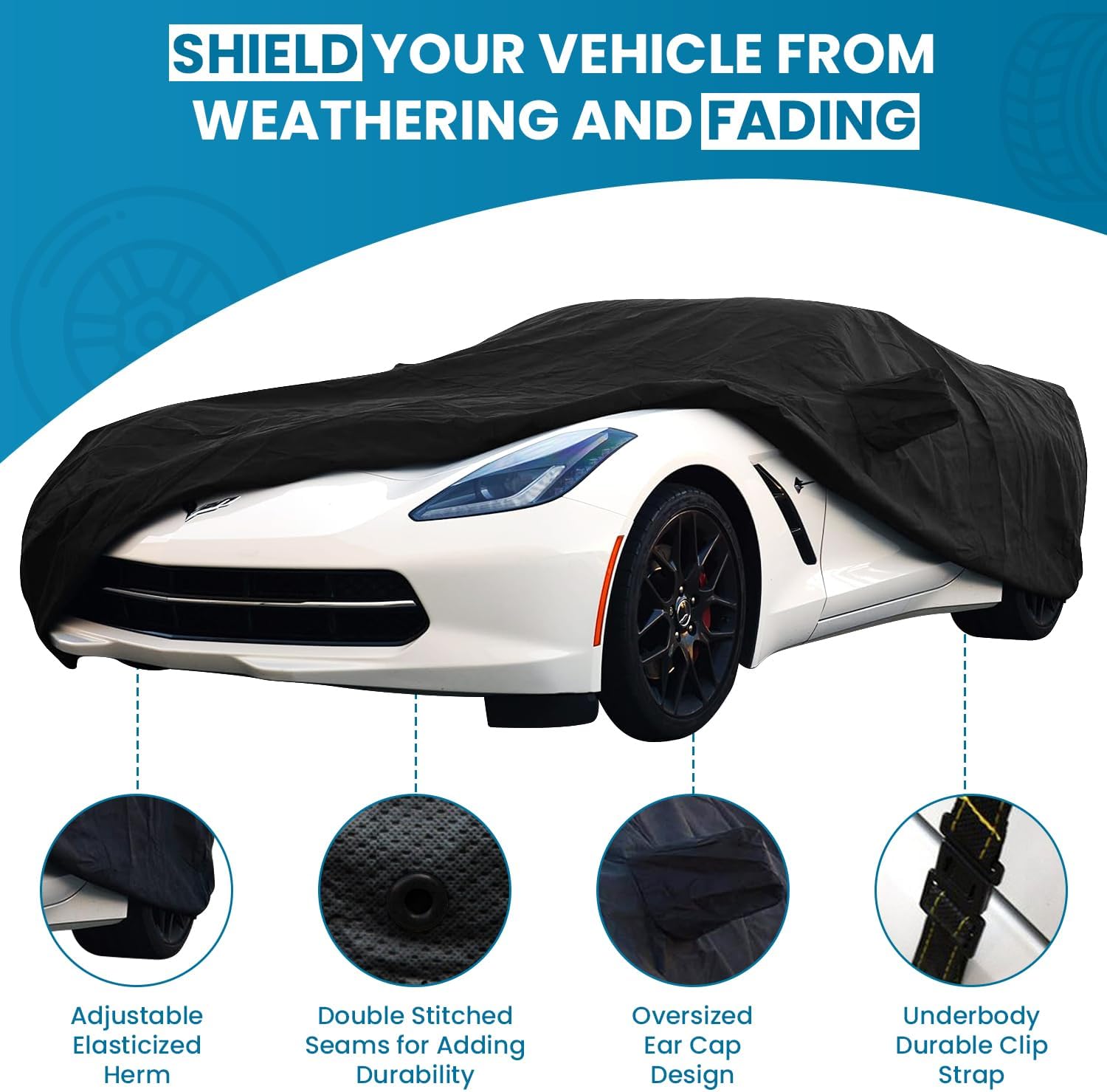 Car Cover for All Weather Hail UV Waterproof Fit 2000 2001 2002 2003 2004 2005 2006 2007 Chevy Monte Carlo - Premier Series (Black)