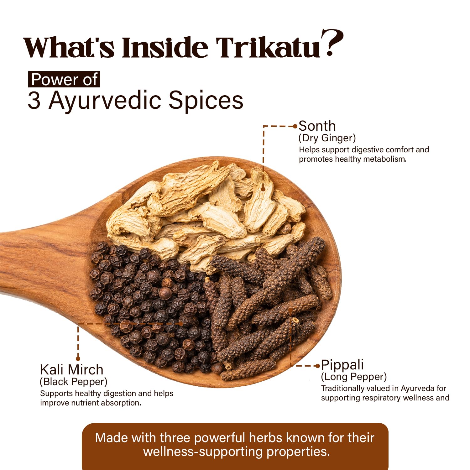 Trikatu Powder (Thirikadugam Churnam) 100g | Ginger, Black Pepper & Long Pepper Blend | Supports Digestion & Immunity | Natural, Non-GMO, Preservative Free - Pack of 03 — Amazon image 4