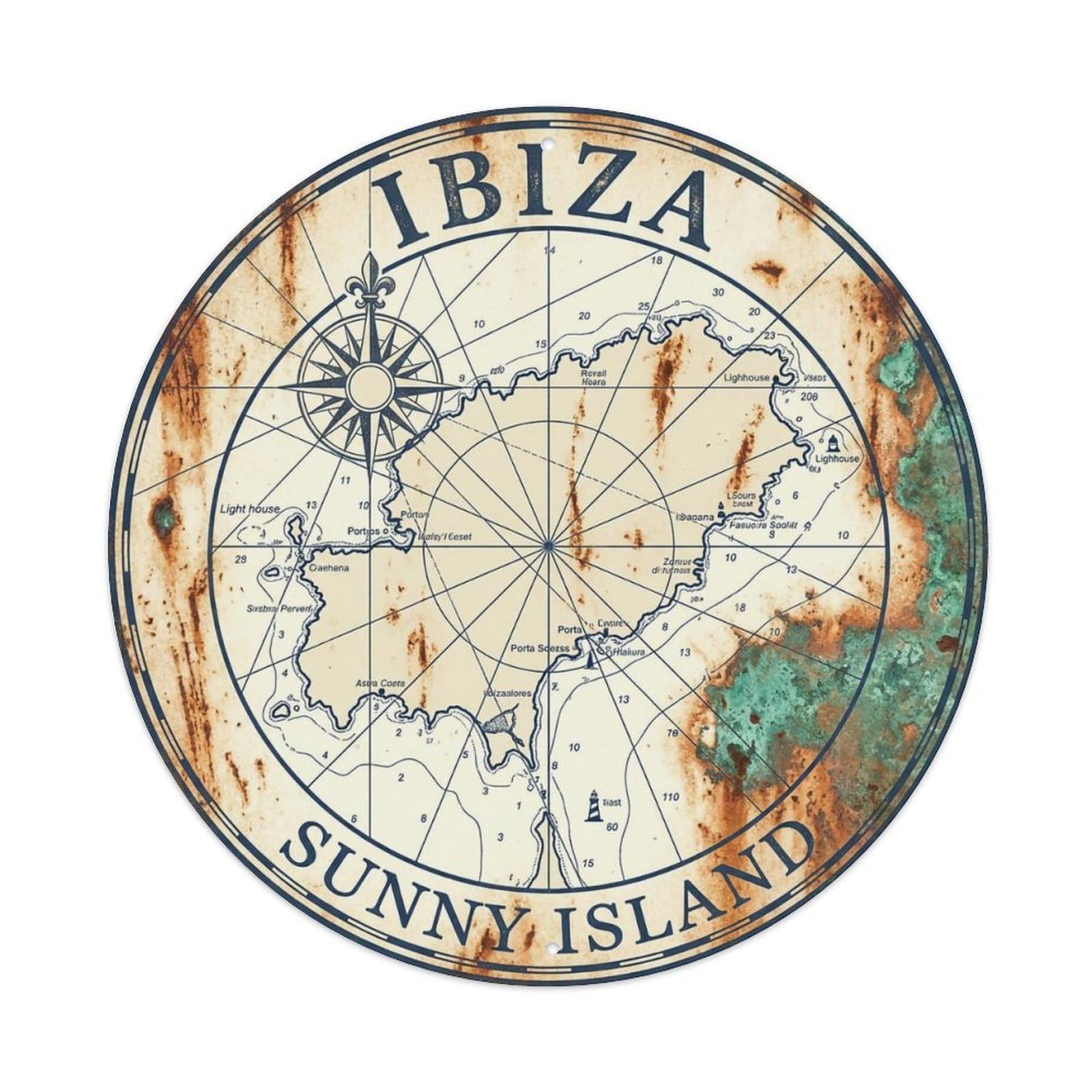 Vintage Travel Ibiza Spain Journey Metal Tin Sign