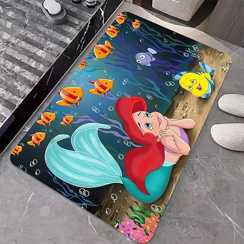 Tapete de baño de tierra de diatomeas, tapete antideslizante de secado rápido con diseño de peces de belleza, súper absorbente, tapete de baño