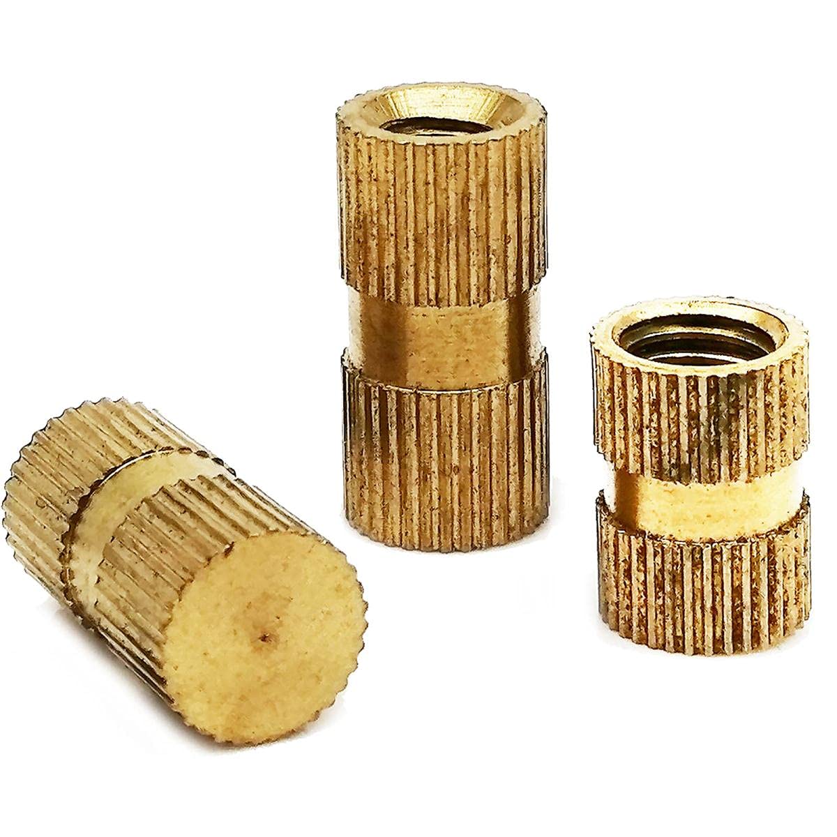 5/10/25pcs M3 M4 M5 M6 M8 Type B Solid Brass Copper Injection Molding Knurl Embedded Insert Nut Single Pass Blind Hole-25pcs M2(OD 4.2mm),20mm Long