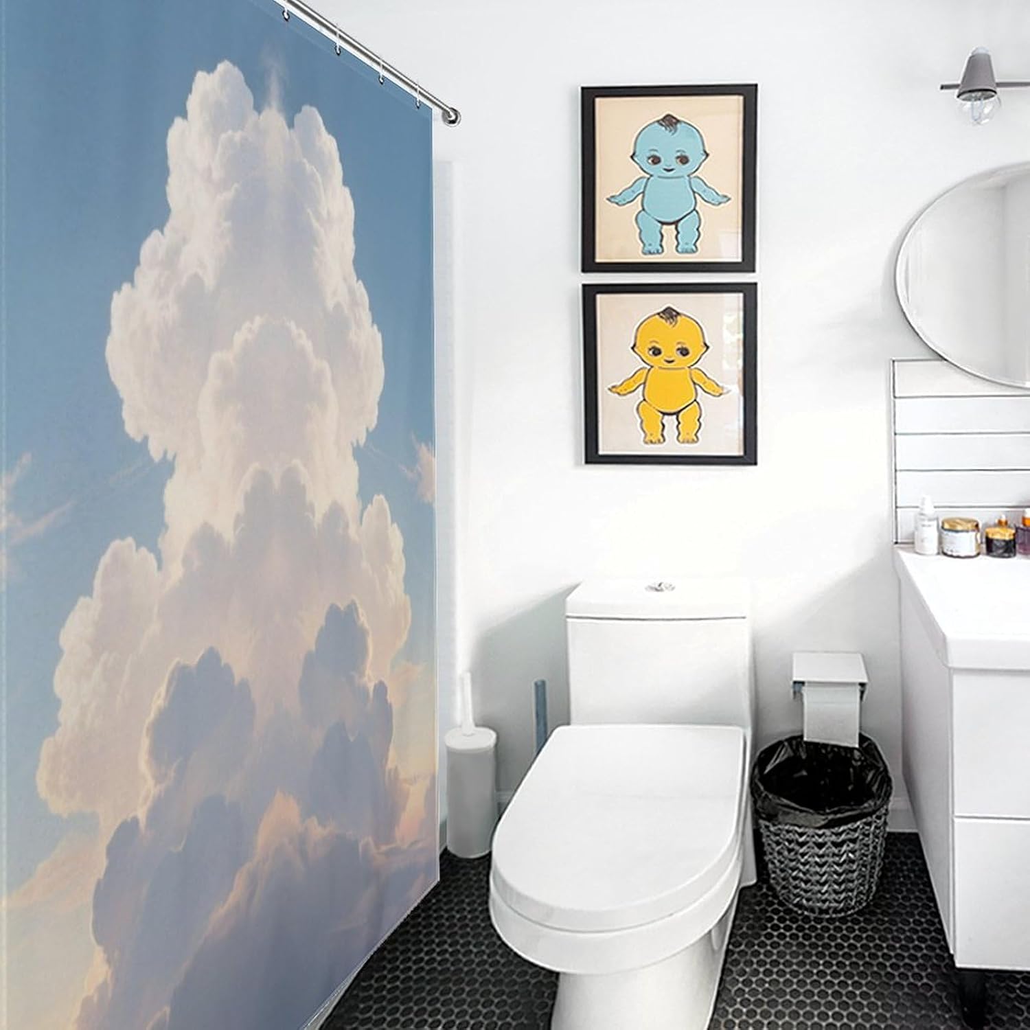 Shower Curtains Fabric Shower Curtain Liner Liner Showers Curtain Dusk Clouds Showers Curtin Opaque for Privacy Protection Water Splash Protection High Aesthetics