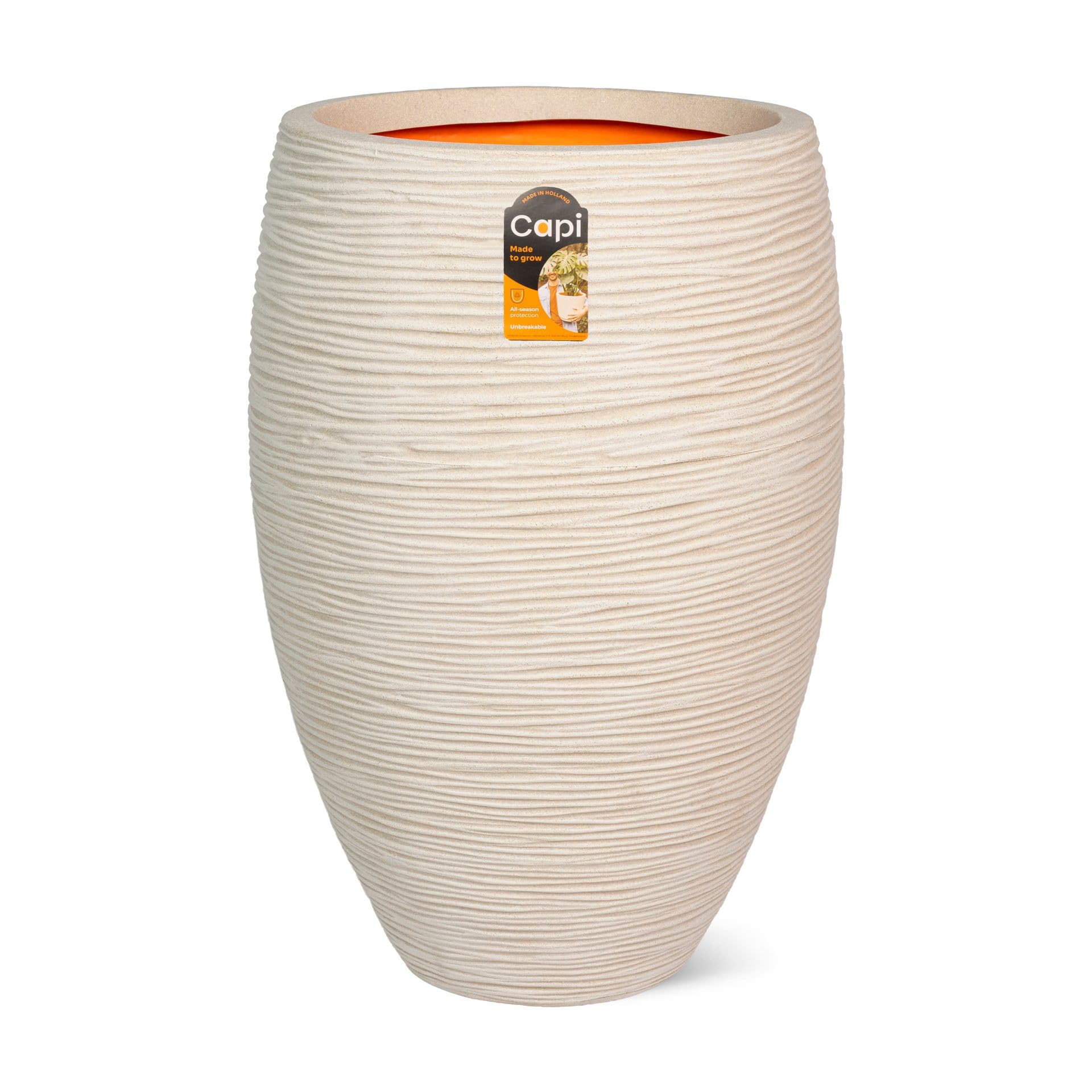 Capi Europe - Vase Elegant Deluxe Rib NL - 38x58 - Pebble - Planter for indoor and outdoor use - Shatterproof - KPER1131 โ image 1