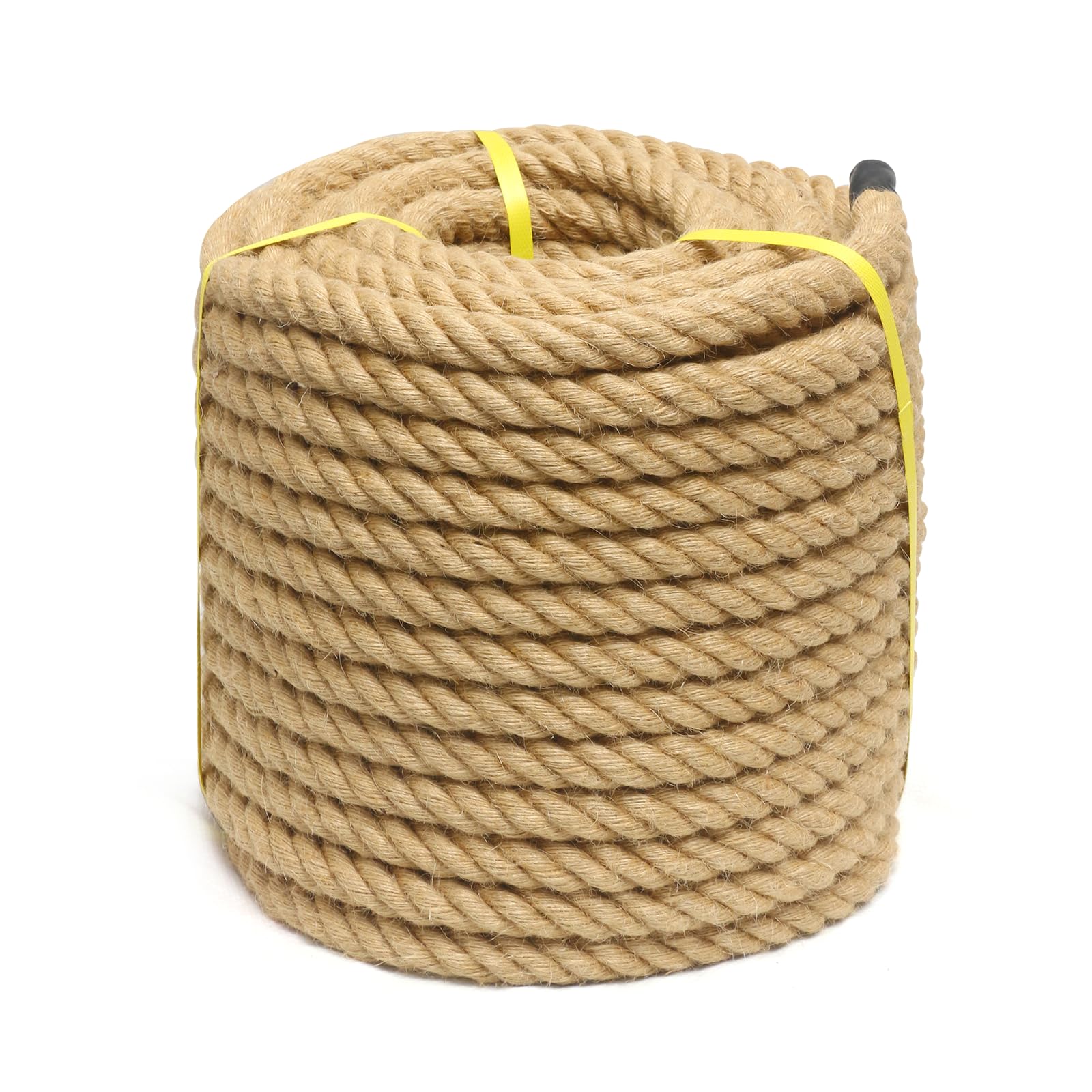 Rope 1 1/4 Inch 50 Feet Jute Rope, Heavy Duty Jute Rope,Natural Hemp Rope, Twisted Hemp Rope For Crafts, Gardening, Bundling,Hammock, Nautical, Tug Of