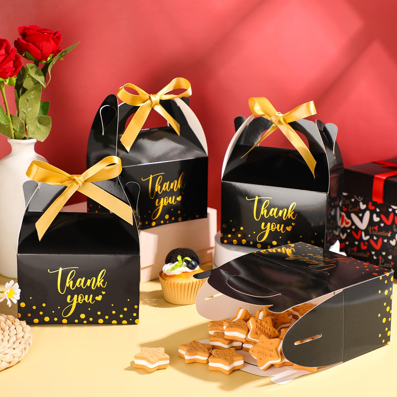 Amazon.com: Engrowtic 50 Pcs Thank You Paper Boxes Ribbon Gift