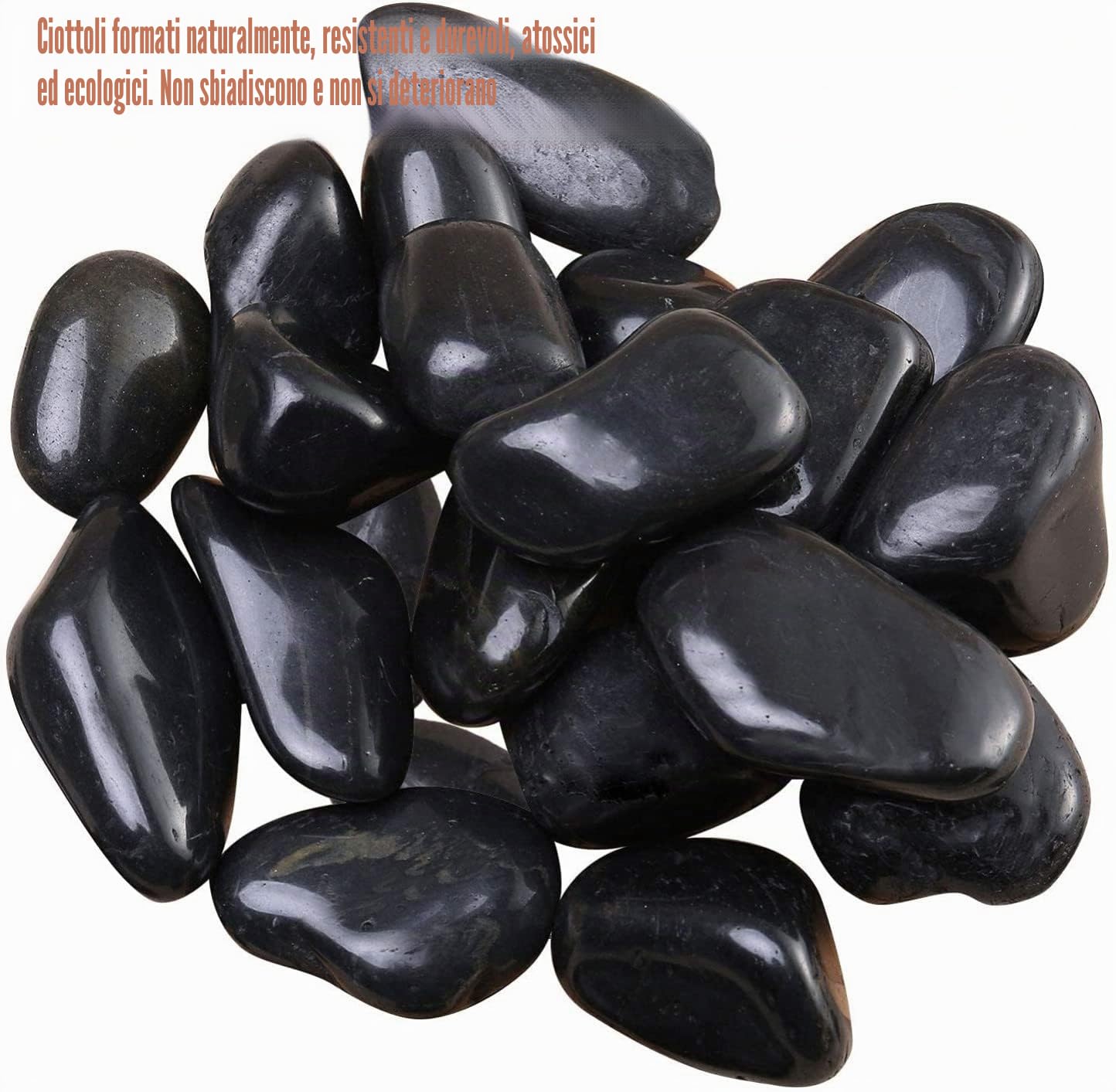LATERN 1KG Ciottoli Naturali, Pietre di Fiume Lucidate Nere Ciottoli Decorativi Rocce di Fiume per Piante di Bambù, Acquario, Riempitivi per Vasi, Giardino delle Fate, Decorazioni per Acquari