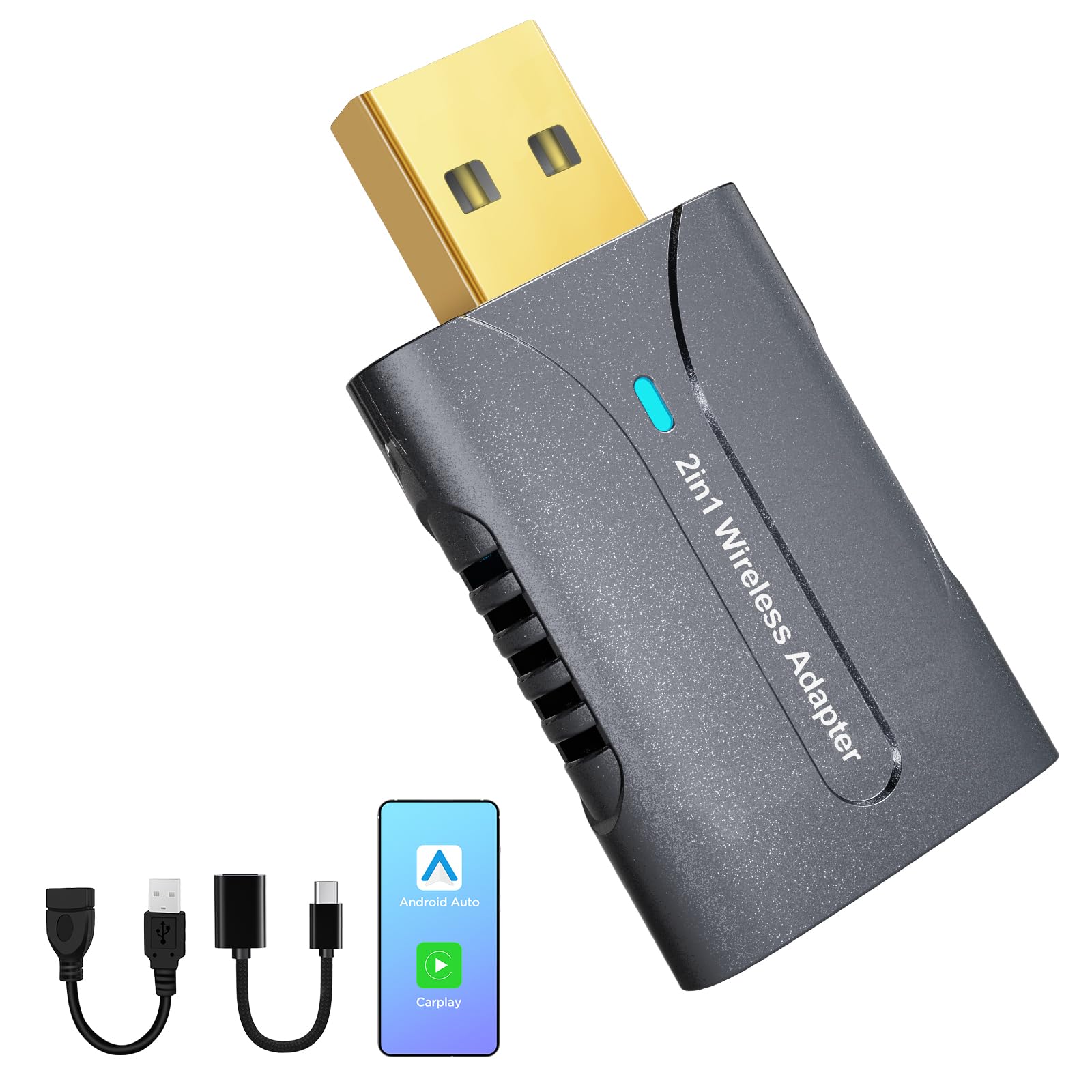 Adaptateur CarPlay Sans Fil – Mini AI Box Avec Android Auto, BT Et WiFi, Plug & Play Pour Véhicules CarPlay Filaires