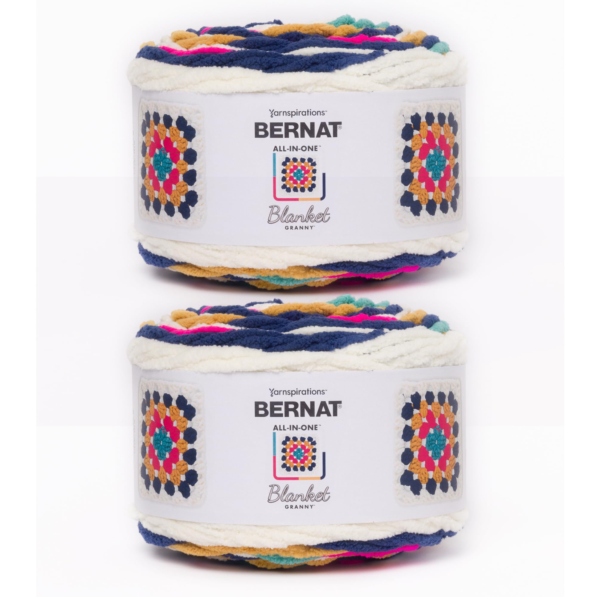 Amazon.com: Bernat All in One Blanket Granny Retro Pop Yarn - 2