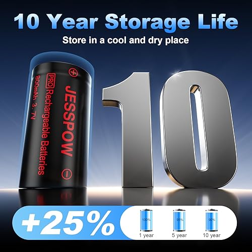 Miniatura 5 de Paquete de 4 baterías de litio CR123A de 3.7 V recargables LED cargador compatible con cámaras Arlo inalámbricas (VMC3030VMK3200VMS333034303530) y