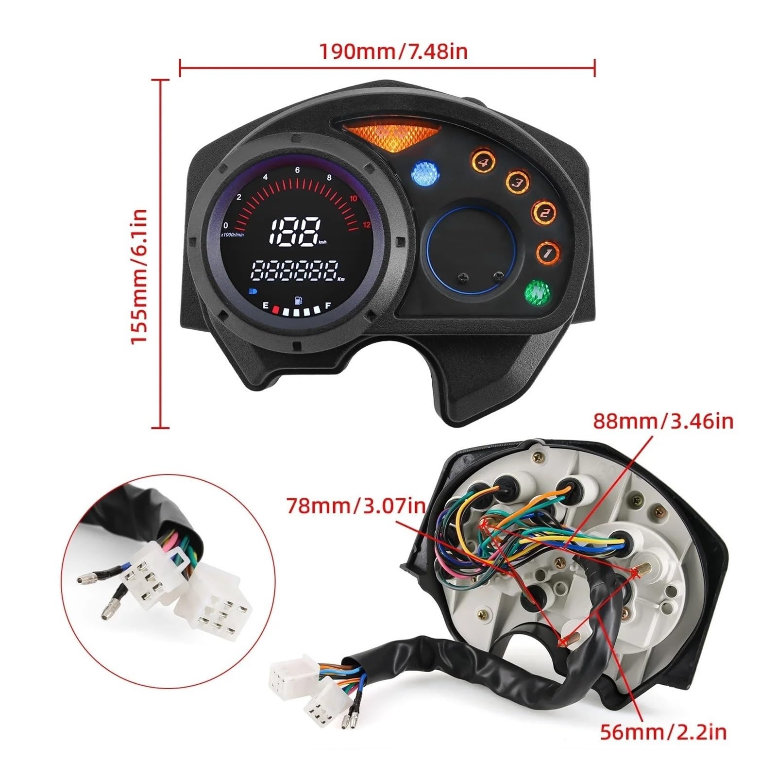 moto Odómetro tacómetro Velocímetro Digital Para Motocicleta, Tacómetro, Panel De Instrumentos, Medidor Nivel Aceite Para Velocímetros Para XRM110 RS1