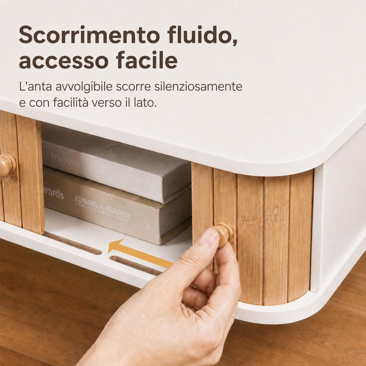 SUMGAR Comodino sospeso bianco Set da 2 | camera da letto organizer piccoli spazi legno bambù naturale moderno boho mobili 38 x 30 x 15cm, Sospeso