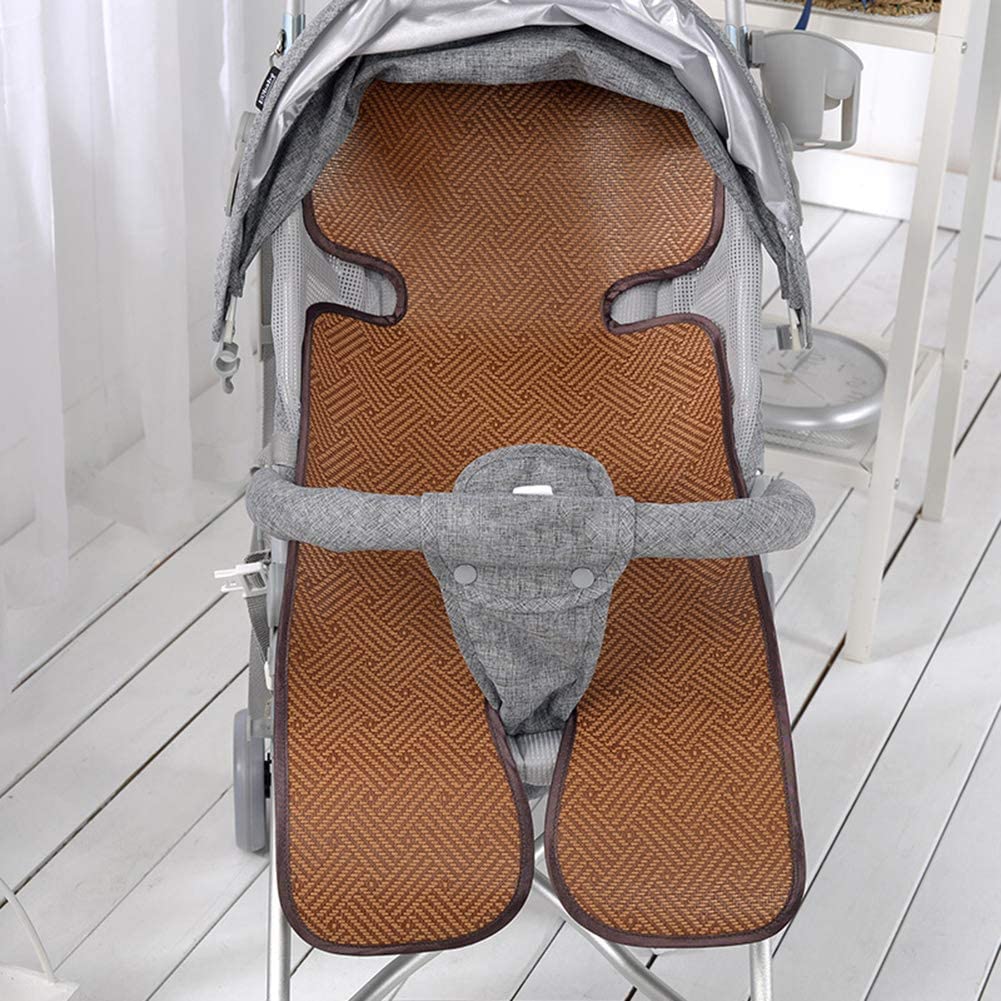 Universal Kinderwagen Pad, Atmungsaktive Sommer Kinderwagen Sitz Liner Kind Sicherheit Sitz Cart Mat Naturfaser Kinderwagen Cool Pad für Baby Kinder,Gelb