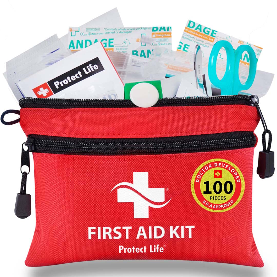 First Aid Kit 100 Piece Small First Aid Kit for Camping, Hiking