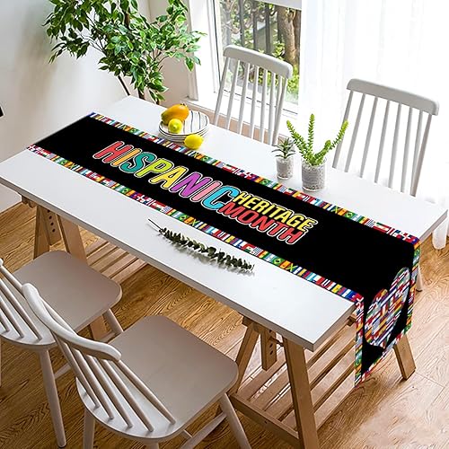 Miniatura 4 de Nepnuser Camino de mesa del mes de la herencia hispana, diseño de corazones de países latinos, decoración del hogar, cocina, comedor (13 x 72