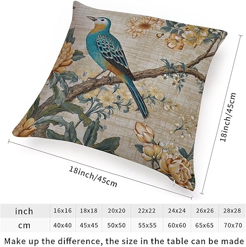 Miniatura 2 de ArogGeld Funda de cojín de estilo chinoiserie, color amarillo, gris, chinoiserie, pájaro, peonía, pavo real, decoración de granja para sofá, silla