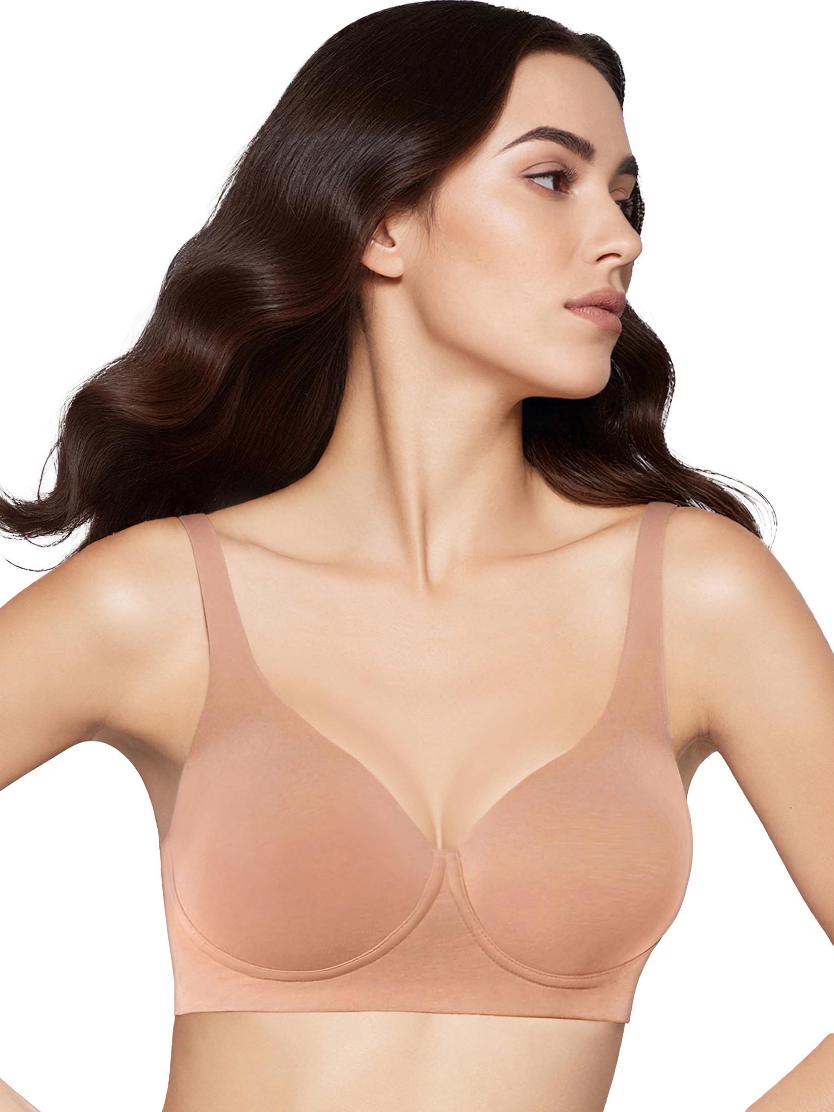 Women Cotton Innovations Bamboo Bliss,Plunge,Super Soft,Everyday T-Shirt Bra-Naturally Absorbent & Antimicrobial,Padded,Wirefree,High Coverage- IO05-image-12