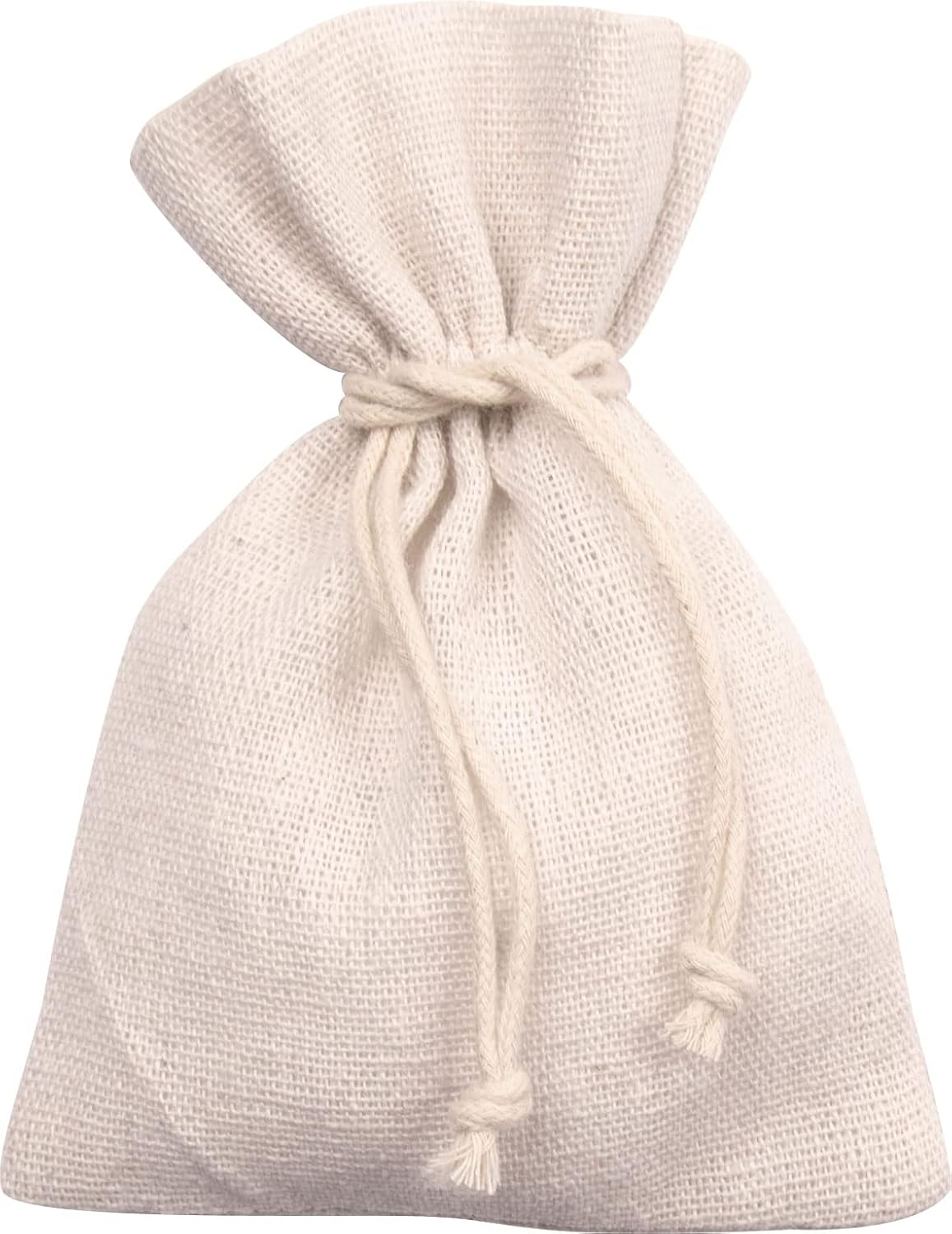 folia 64121 Advent Calendar Set, Basic with Motif Print, Approx. 10 x 13 cm, 24 Natural-Coloured Fabric Bags, Made of Cotton and Polyester, Includes Pendant and Yarn