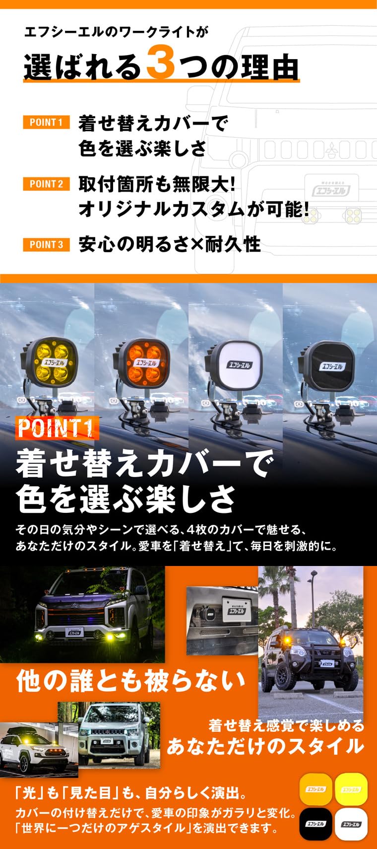 Amazon.co.jp: fcl.(エフシーエル) ワークライト led 車 作業灯 リレー