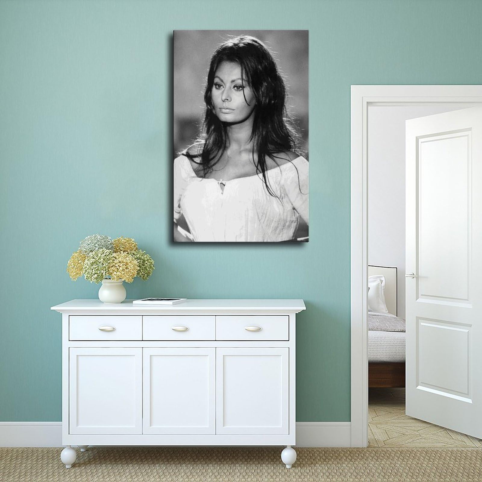 DEZARO Poster Su Tela Con Cornice – Sophia Loren Retrò, Stampa 40x60 Cm Per Camera Da Letto, Ufficio E Regalo