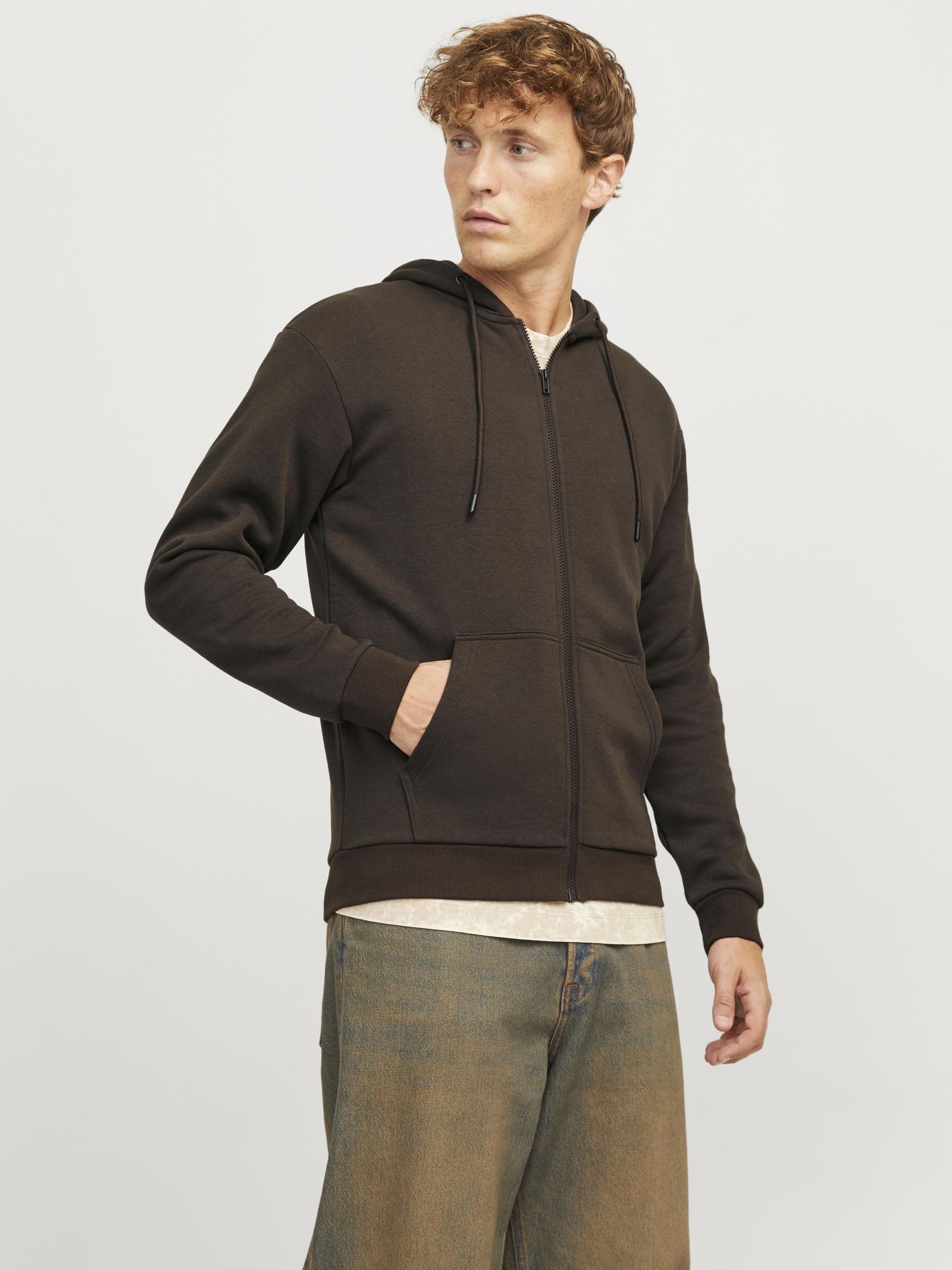 JACK & JONES Zip Hoodie Plain Zip Hoodie