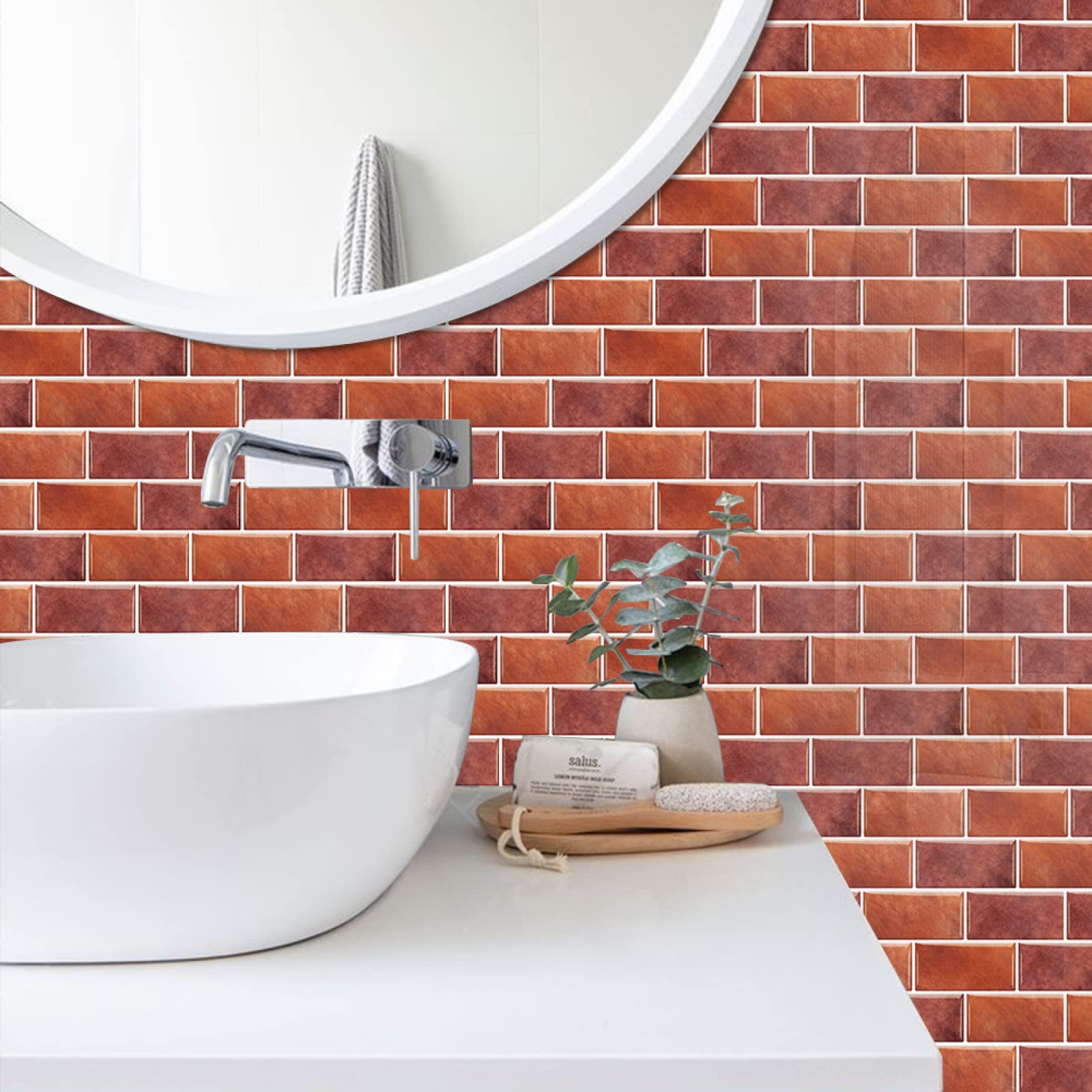 VaryPaper 3d Piastrelle Adesive Muro Bianco 30.5cmx30.5cm 10 Pezzi Piastrelle Adesive Cucina Lavabile Adesivi Per Piastrelle Bagno Adesivi Cucina - 7