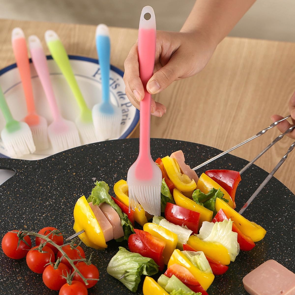 Gadpiparty Silicone Pastry Basting Brush 2pcs Semi- Bbq Sauce Brush for Grilling and Baking Household Kitchen Utensil with Food-grade Silicone for Outdoor Cooking