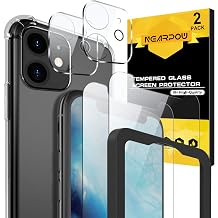 NEARPOW [2 Pack] Screen Protector with Cell Phone Cases for iPhone 11, [4 Pack] Tempered Glass Screen Protector for Apple iPhone 11 2019 with phone Cases for mobile phones, [Fit with Most Cases]