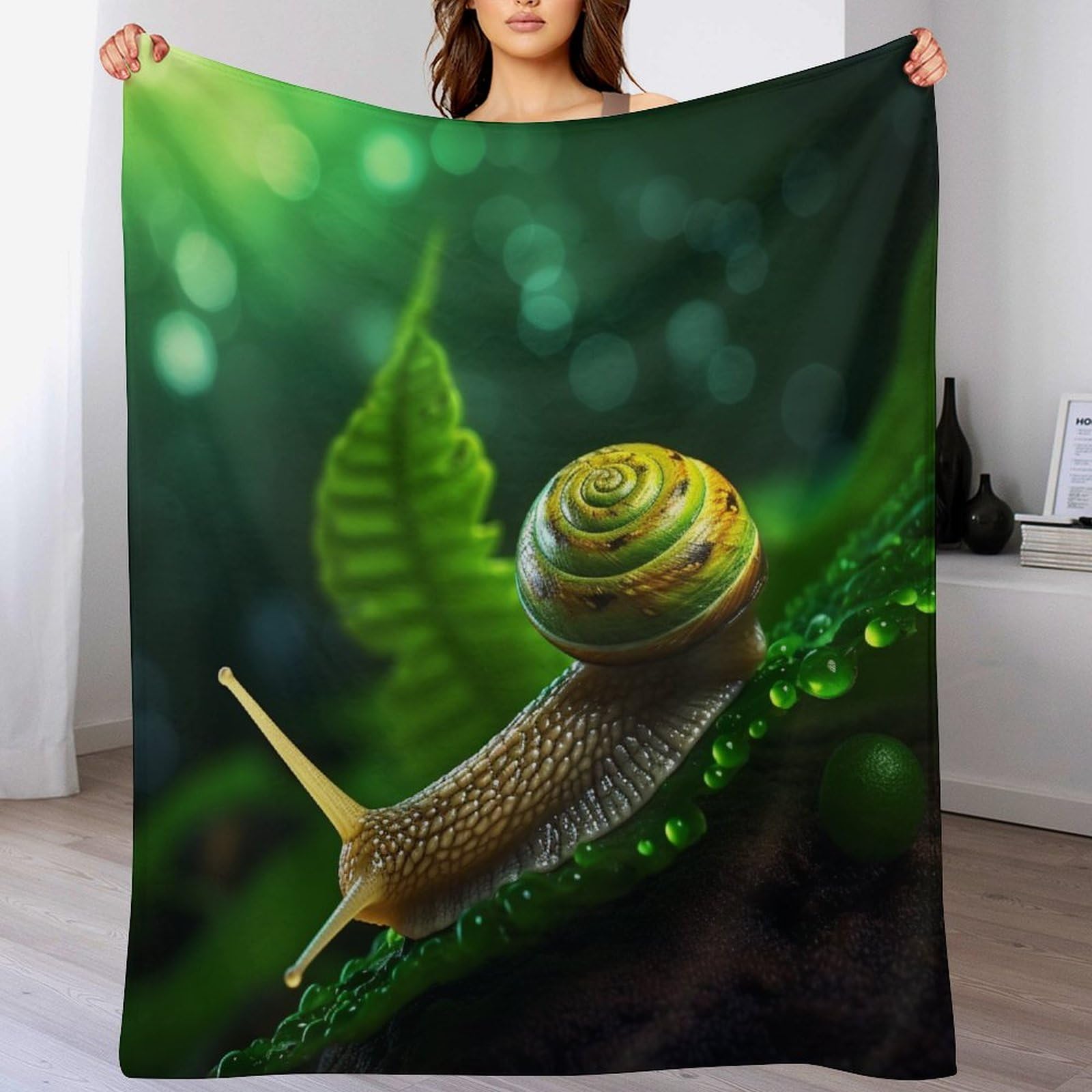 Plaid escargots en flanelle douce pour des soirées lecture cocooning au chaud