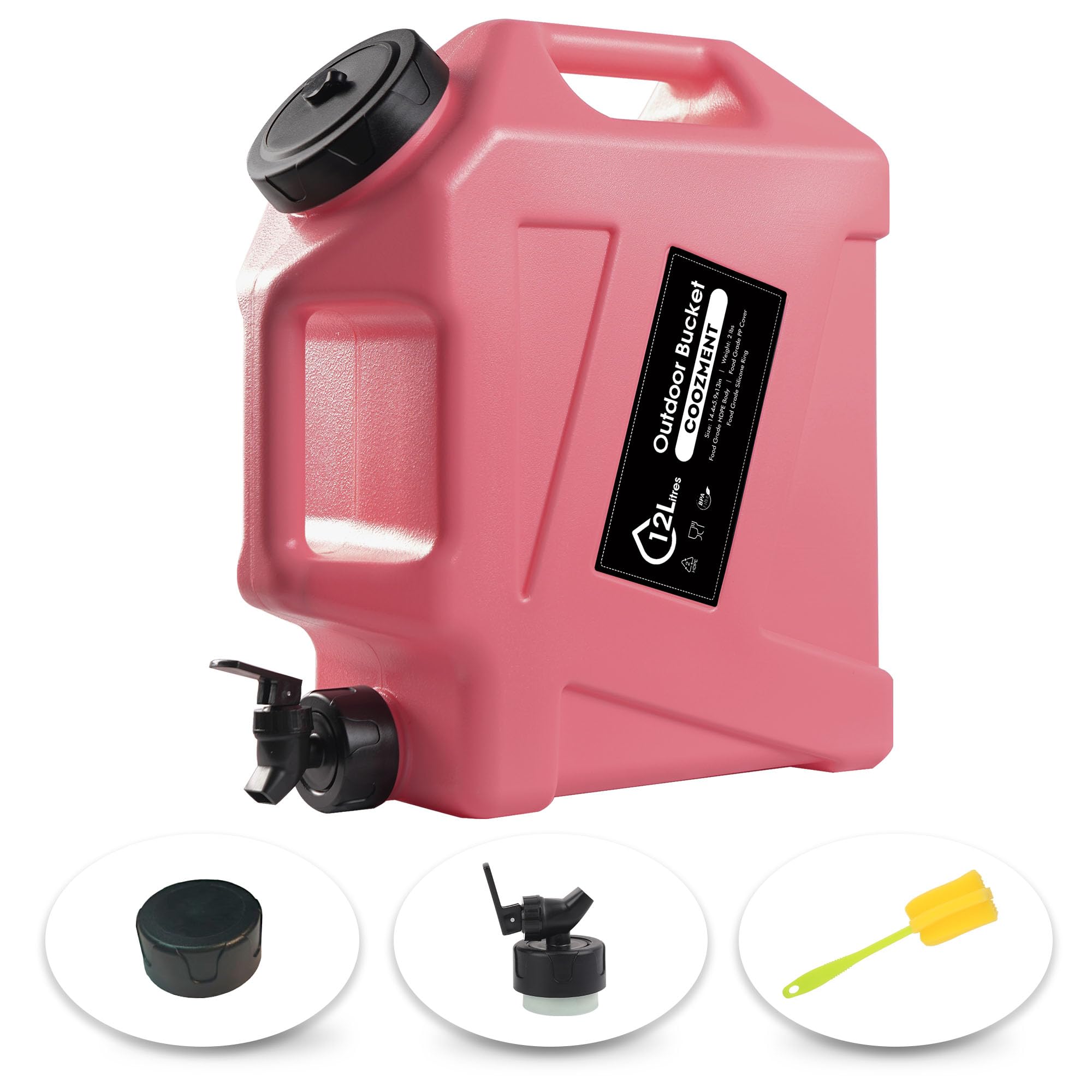 COOZMENT 3.2 Gallon/5 Gallon Water Containers with Spigot, BPA Free Water Jug, Military Green Water Tank, Multifunction Water Storage Containers for Camping Outdoor Hiking,Emergency Storage