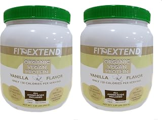 Vegan Protein Powder (2 Pack),60 Servings, 22 G Plant Protein Per Serving Organic Vanilla Flavor High Protein, Low Carb, 0 Sugar, Ideal for Weight Loss, Cooking, Muscle Gain & Recovery, Unisex
