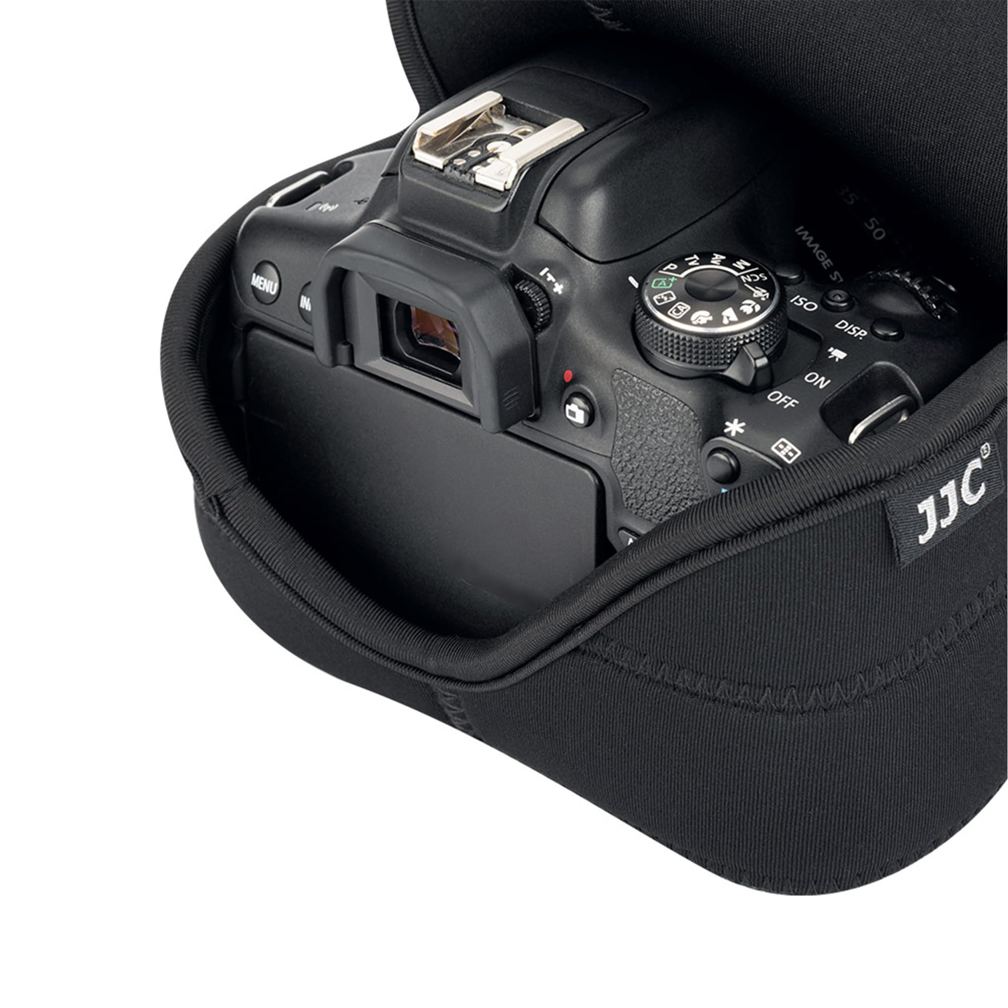 JJC - Custodia per fotocamera DSLR Custodia ultra leggera per Canon EOS 77D 80D 760D 750D 700D 60D Sony A1 A7S III Nikon D7500 7200 D7100 D5600 D5500 D5300 con obiettivo fino a 5.8x4.4x7.4 (nero)
